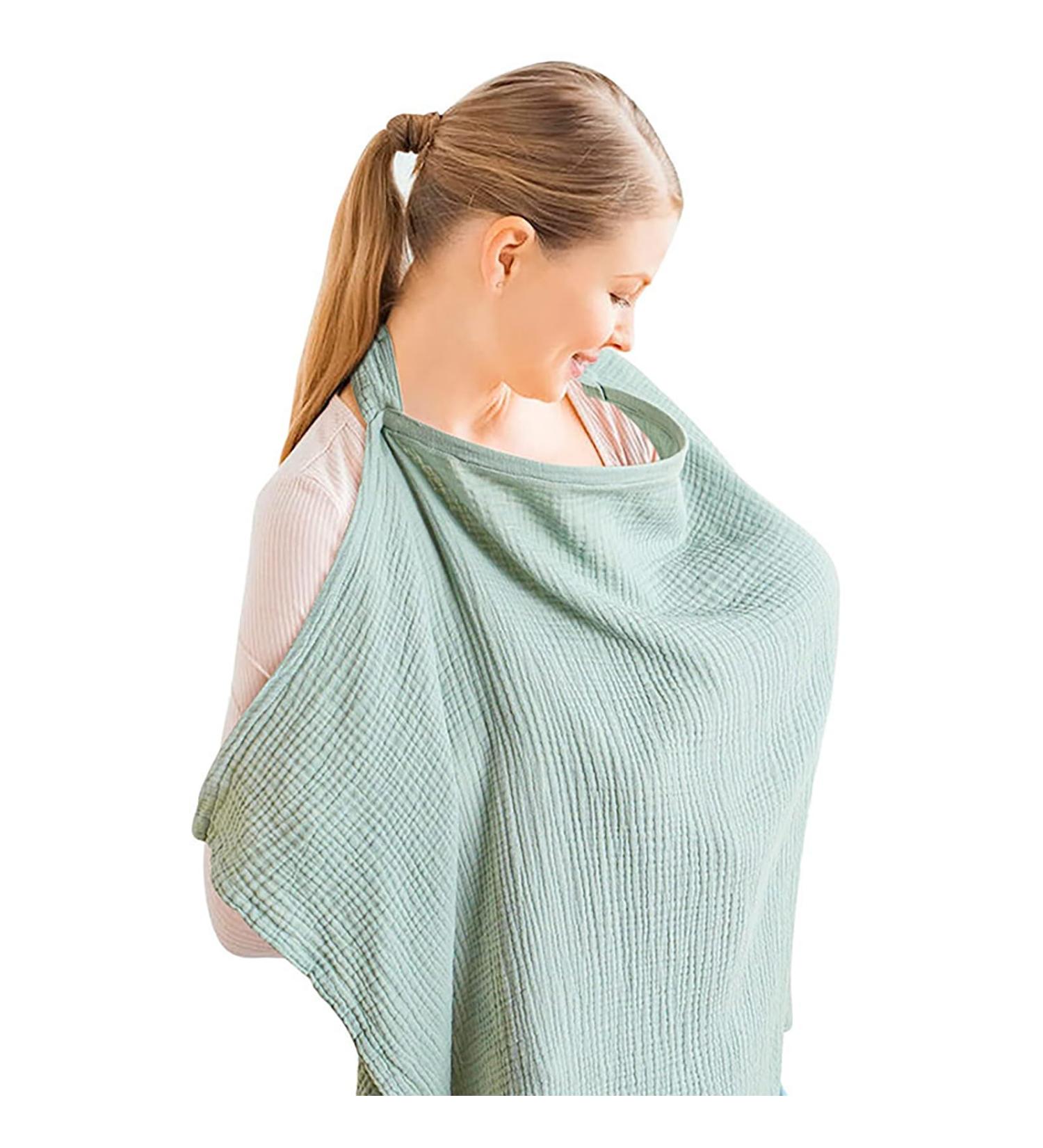 AlloFuu Nursing Cover Apron | Soft Breathable Nursing Scarf for On-the-Go - Green Nursing Cover - Buy Online on SooperMarket.com