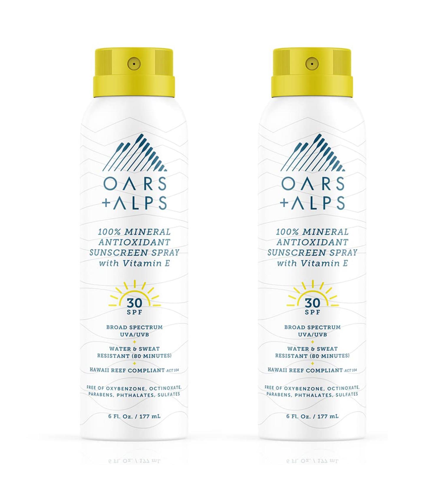 Oars + Alps SPF 30 Mineral Spray 2pk 6 Ounce (Pack of 2)