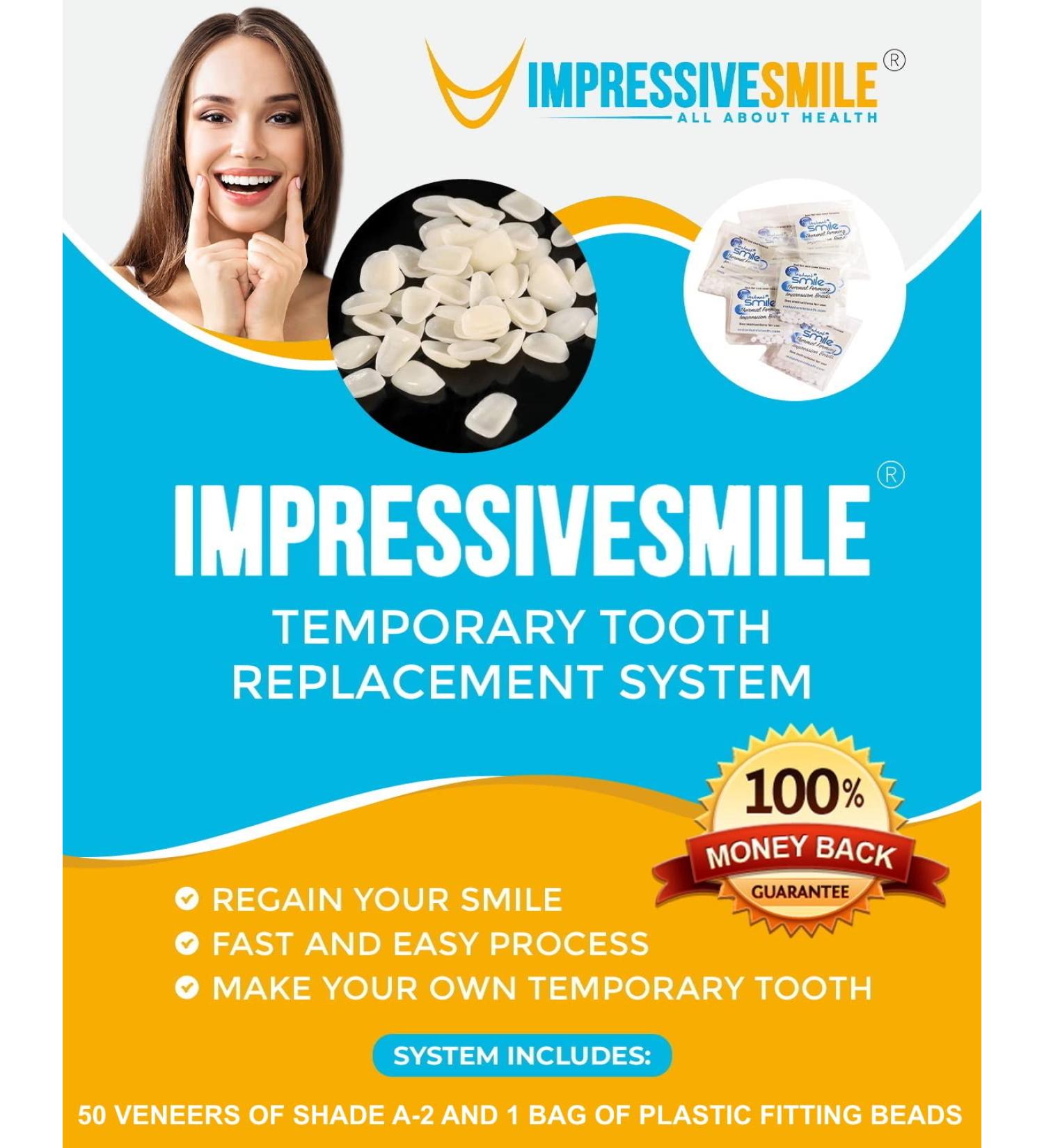 Ultra Thin Tooth Whitening Veneers for Missing or Broken Teeth | Realistic Cosmetically Enhanced Smile | Shade A-2 - Buy Online on SooperMarket.com