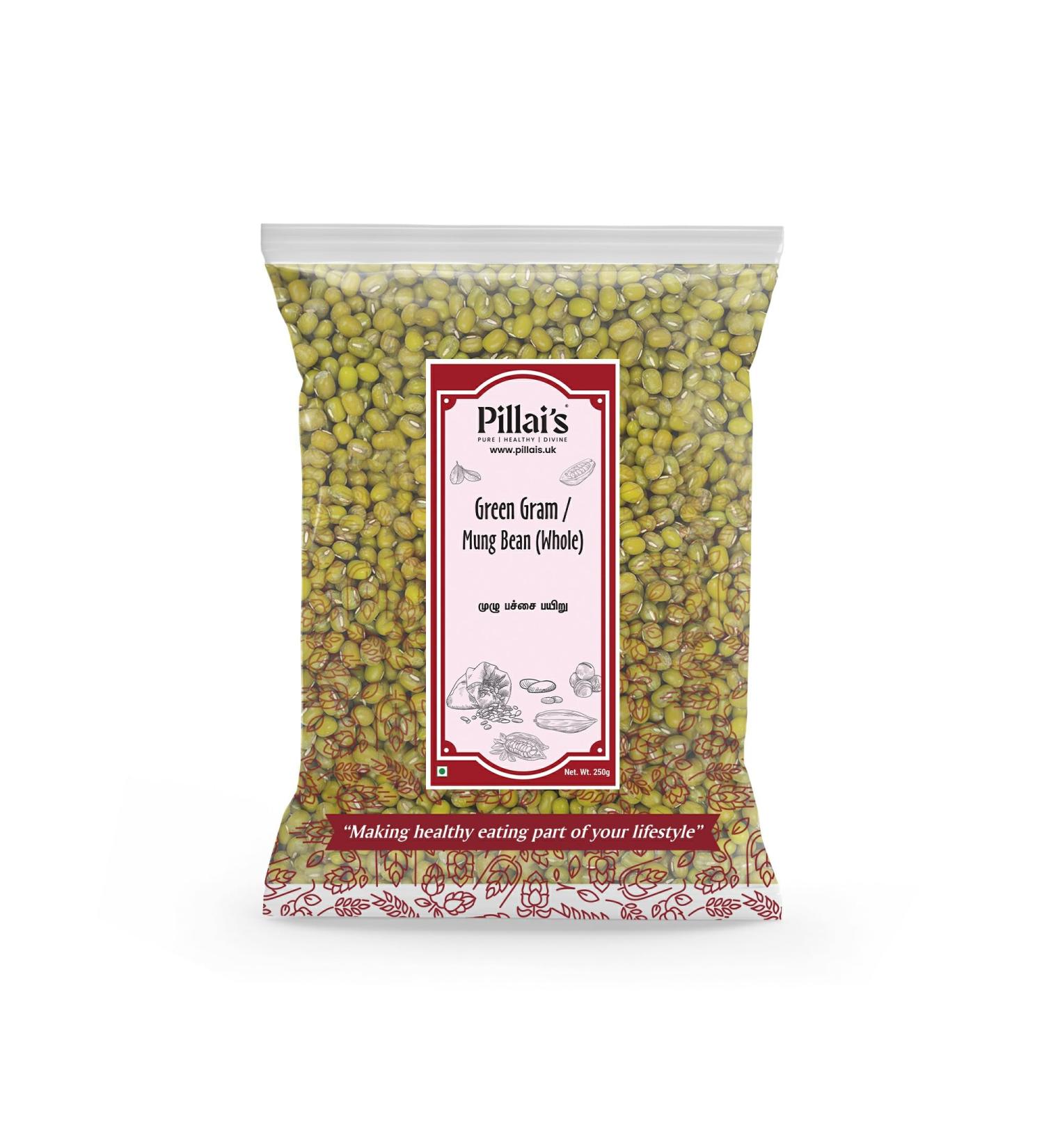 Pillai's Green Gram/Mung Bean (Whole) - 250 grams - Buy Online on SooperMarket.com