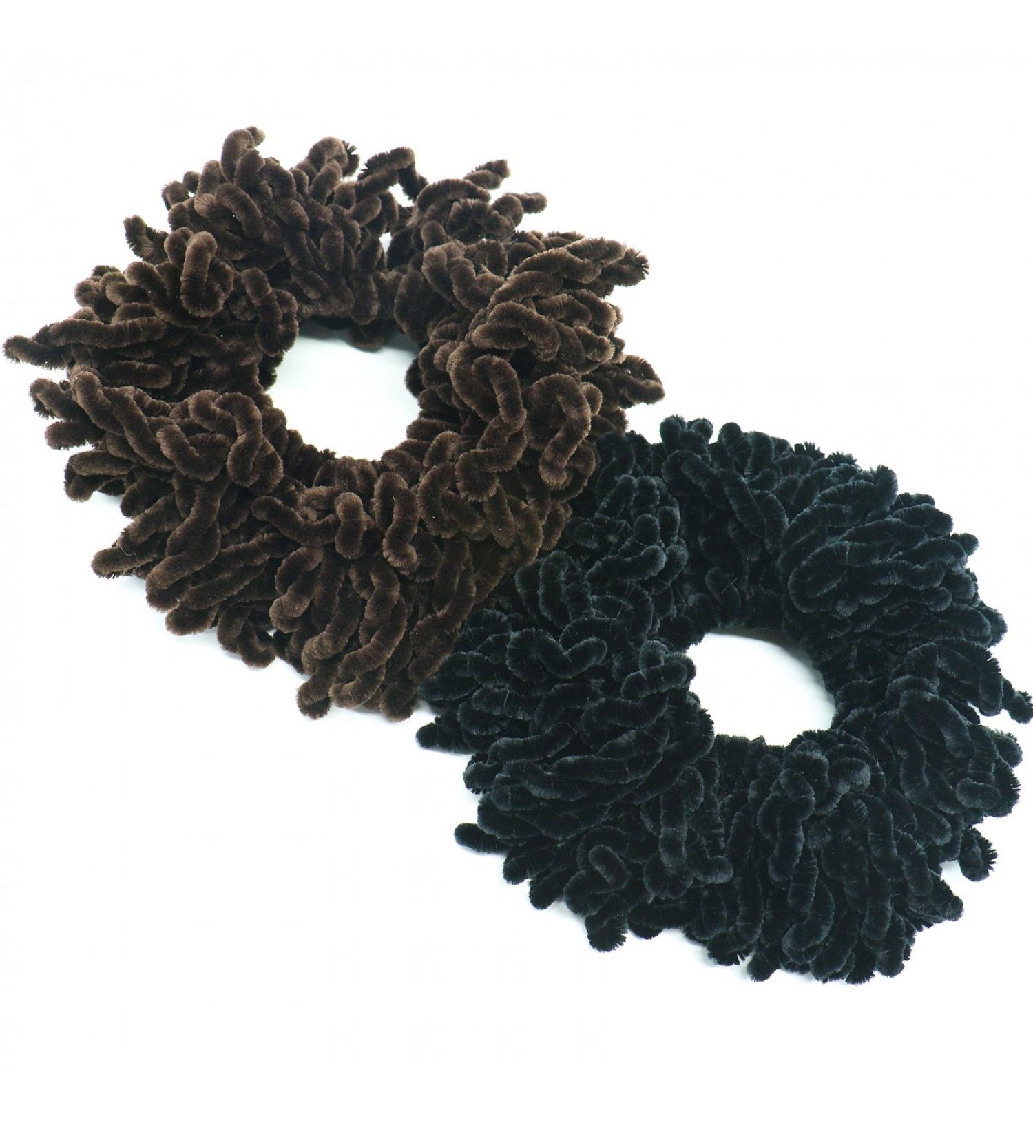 OrangeTag 2Pack Volumising Scrunchie Set for Big Hair, Hijab Volumizer - Dark Coffee & Black - Buy Online on SooperMarket.com