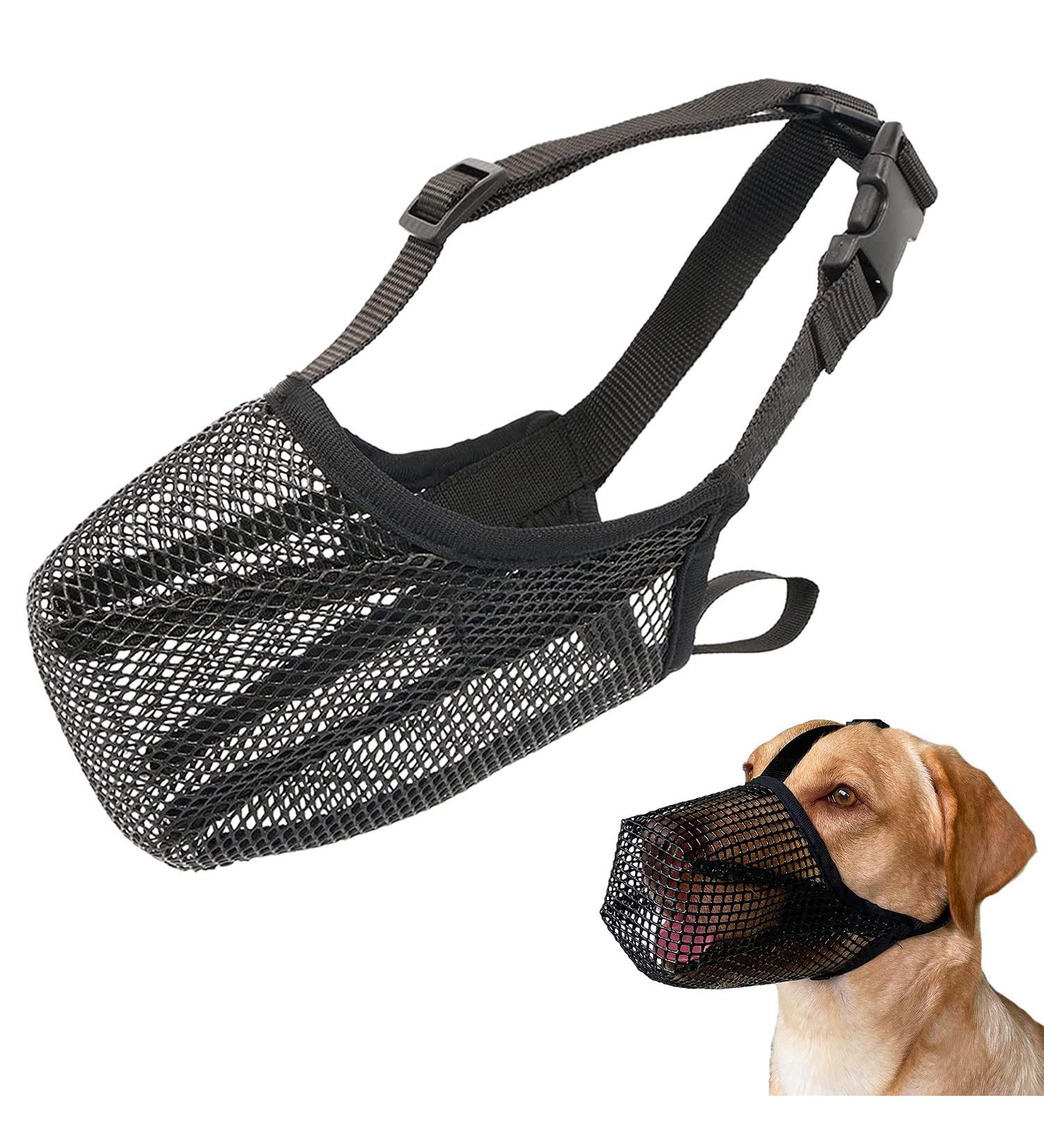 Breathable Mesh Dog Muzzle - Adjustable Safety Strap for Small Dogs | Nylonnetz Comfort Fit - Buy Online on SooperMarket.com
