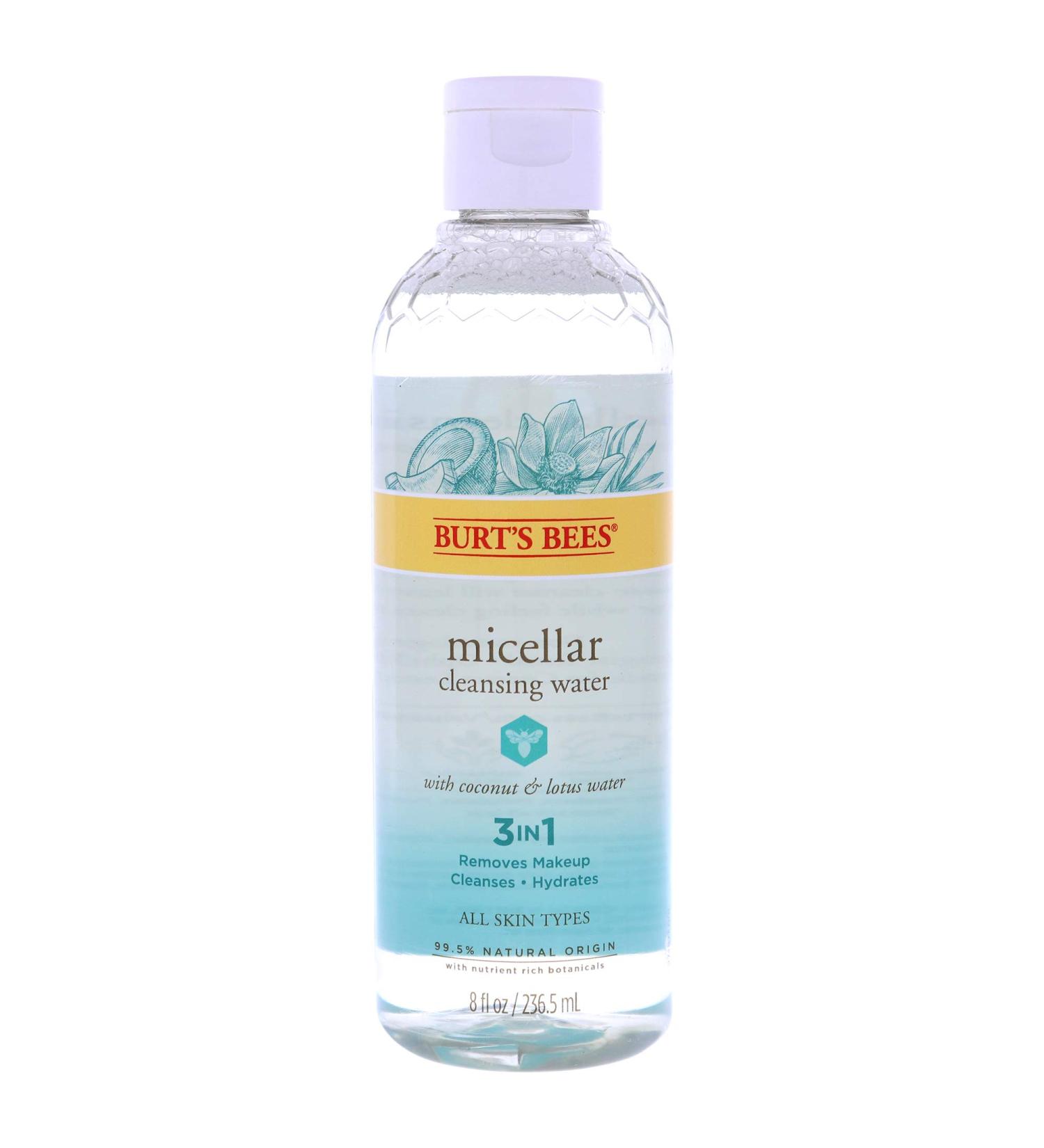 Burt's Bees Micellar Cleansing Water with Coconut & Lotus Extract, 8 Oz (Package May Vary)