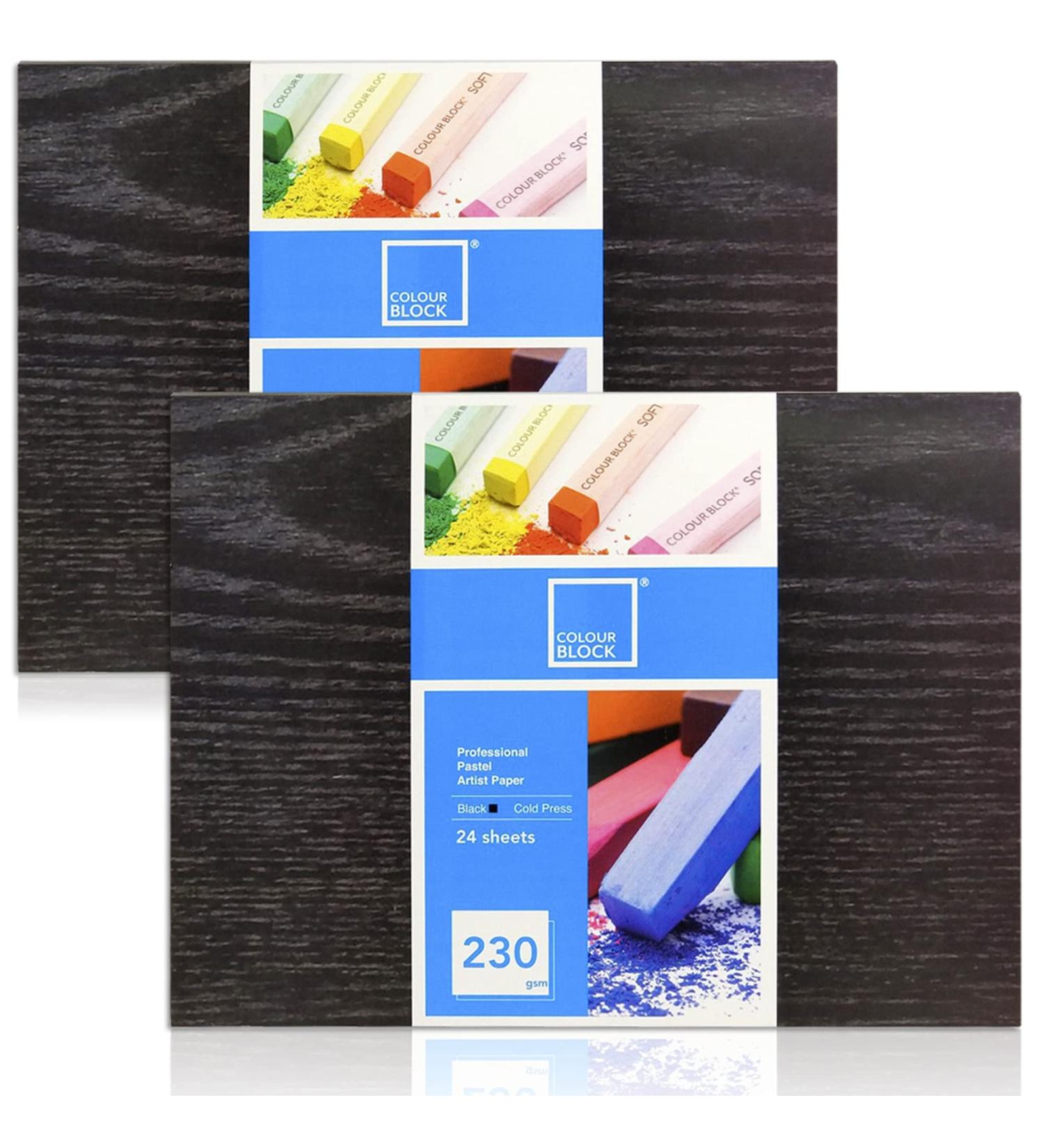 Professional Soft Pastel Paper Pad | 12X16 Inches | Black Paper | 230gsm | 24 Sheets | 2 Pack - Buy Online on SooperMarket.com