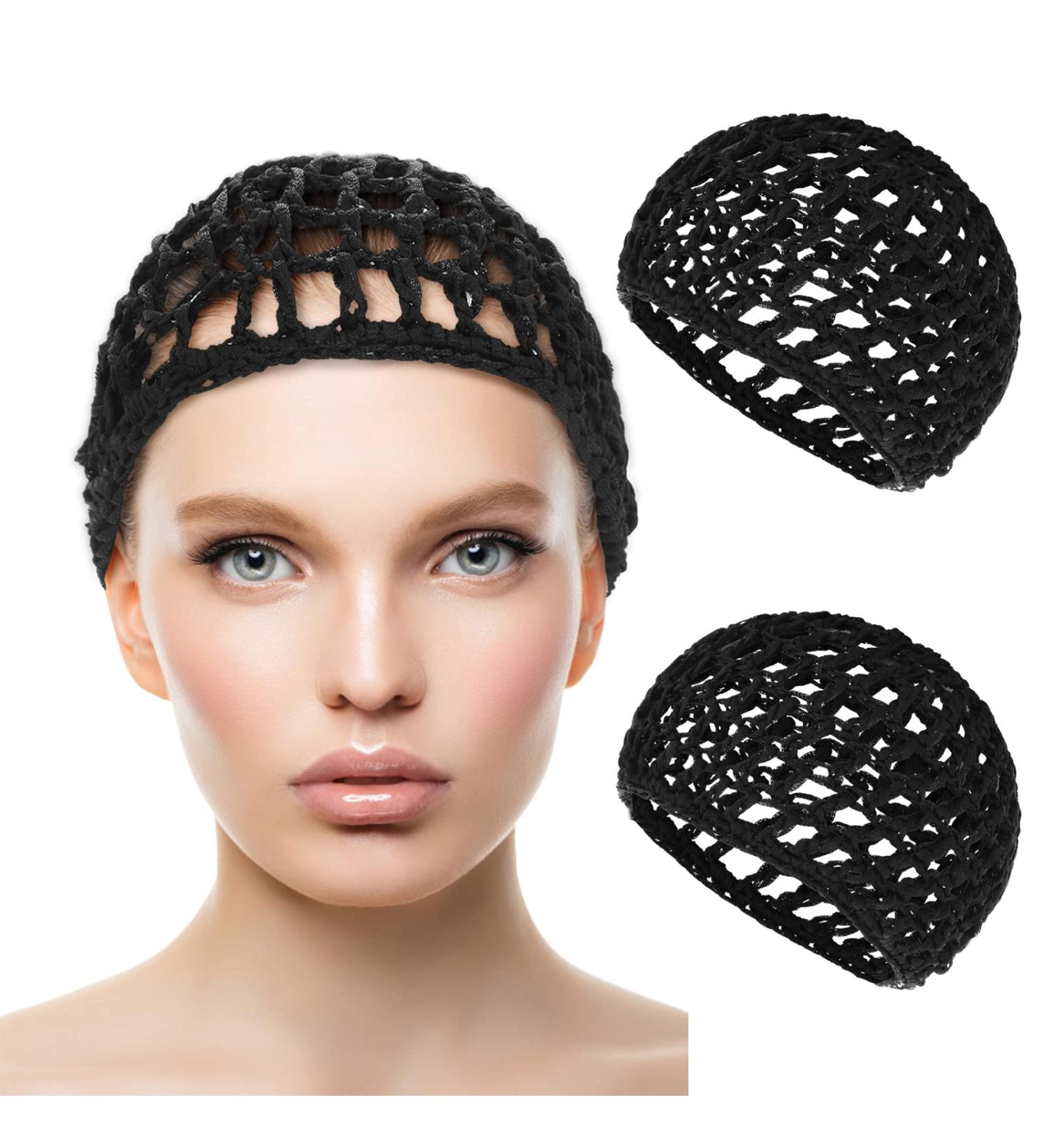 2 PCS Black Mesh Hair Net Caps for Women - Long Straight/Curl Wig Snood Wrap Bonnets with Bun Lift Strap - Ideal for Sleeping, Cooking, Ballet - Buy Online on SooperMarket.com