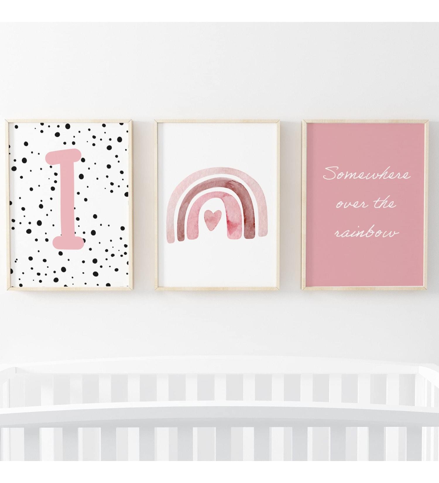 Pompom Prints Set of 3 | Rainbow Nursery Decor | Scandi Boho Style | Playroom Wall Art (5x7 Inch) | Picture Frames Not Included - Buy Online on SooperMarket.com