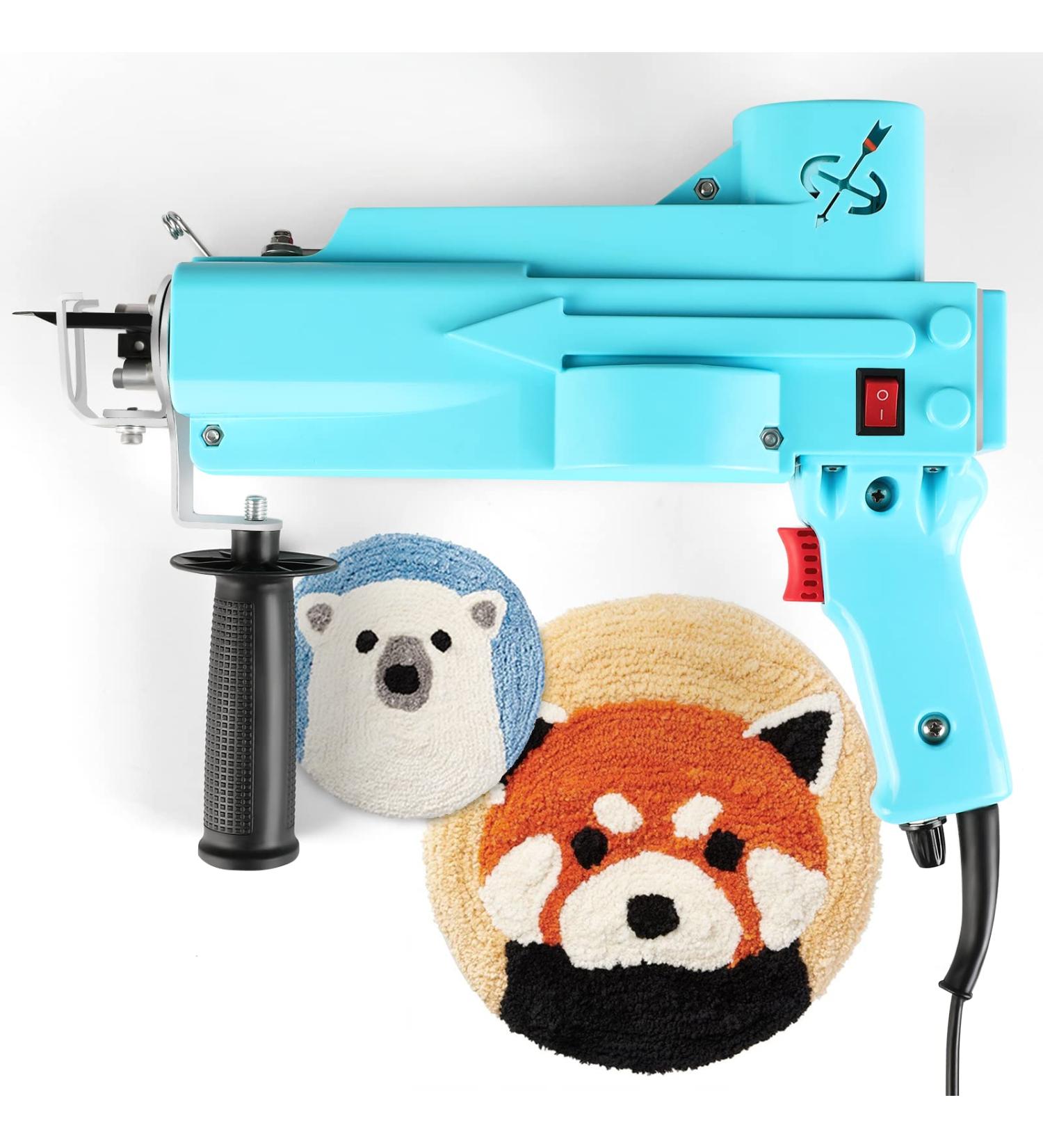 DOVOV Cut Pile Tufting Gun  Handheld Knitting Rug Gun Machine  7-19mm Electric Carpet Weaving Flocking Machine for Starters  Light Blue - Buy Online on SooperMarket.com