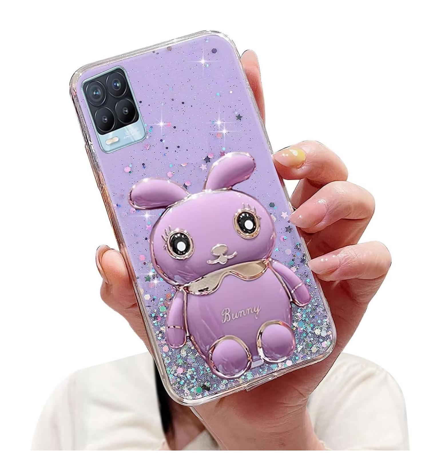 Tivenfezk Nadoli Soft Silicone Case for Oppo Realme 8 Pro - Glitter Rabbit Stand Shell for Enhanced Protection & Style - Buy Online on SooperMarket.com