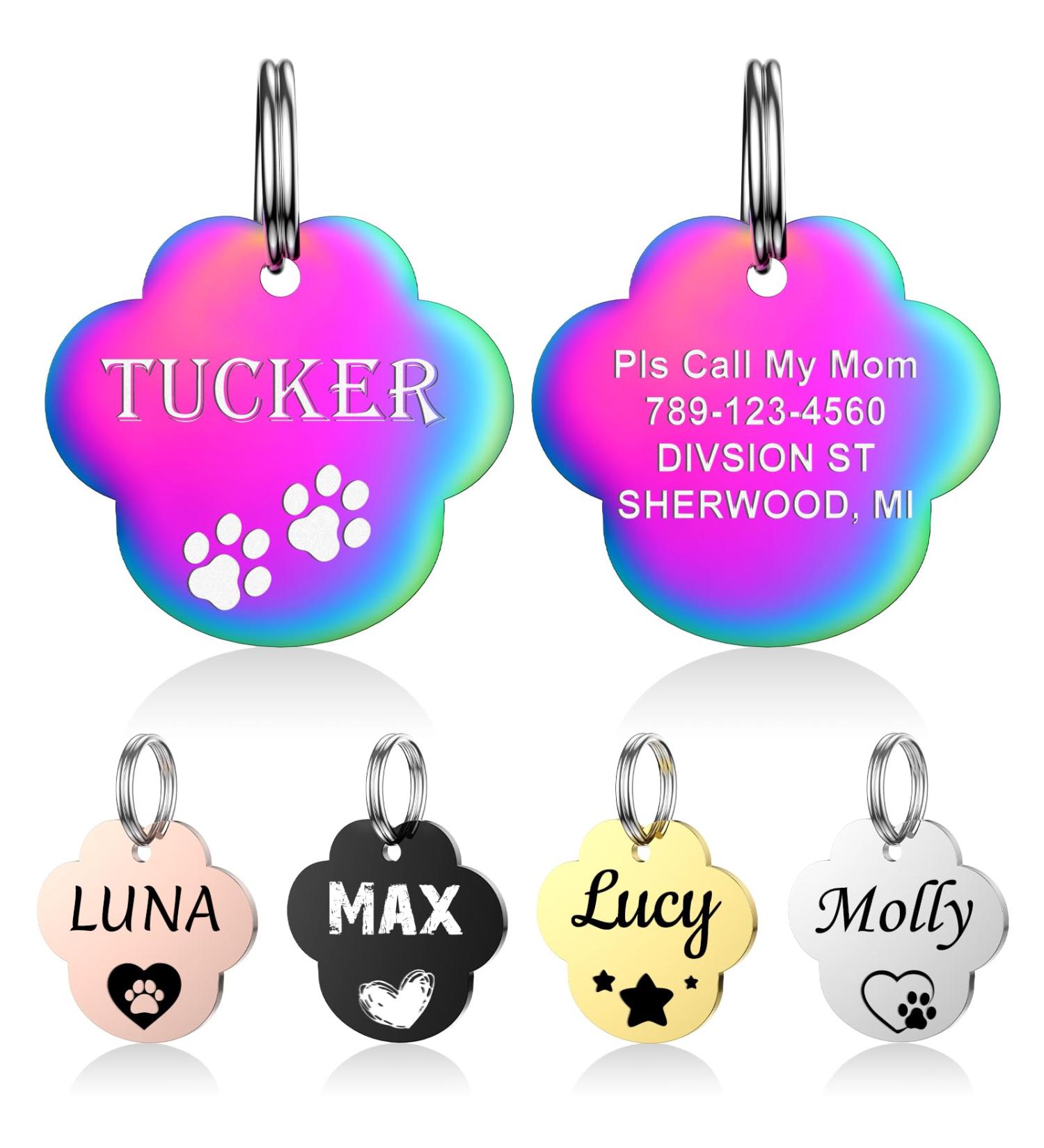 Personalized Yehanti Dog ID Tag - Engraved Stainless Steel Name & Contact Info for Dogs Cats & Puppies - Buy Online on SooperMarket.com