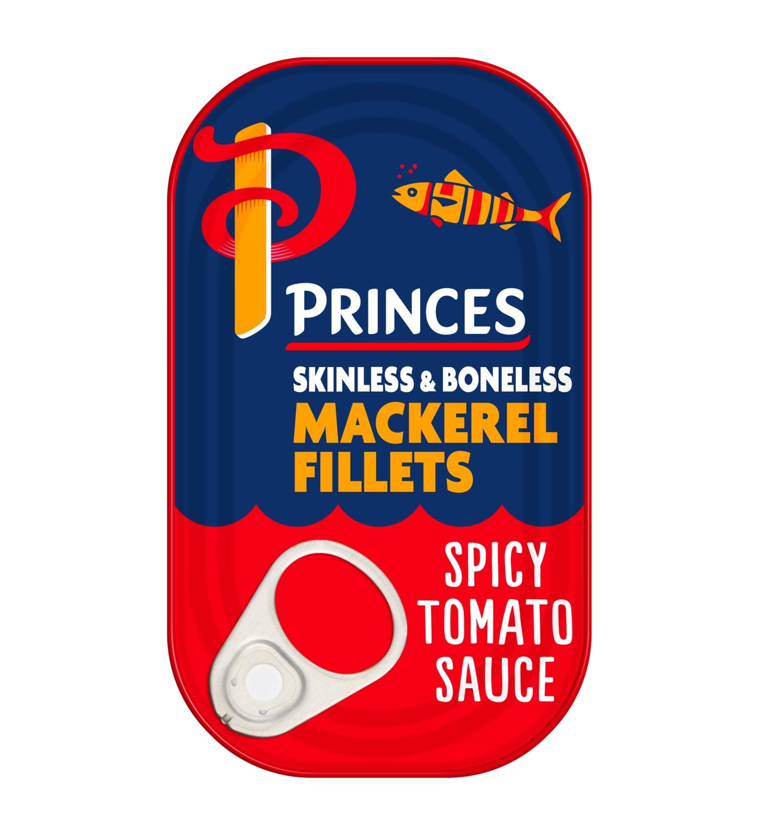 Princes Mackerel Fillets in Spicy Tomato Sauce 125G (Pack of 10) - Buy Online on SooperMarket.com