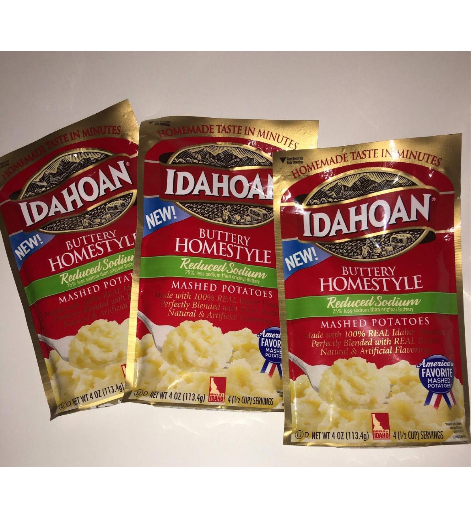 Idahoan Reduced Sodium Buttery Homestyle Mashed Potato, 4 Ounce