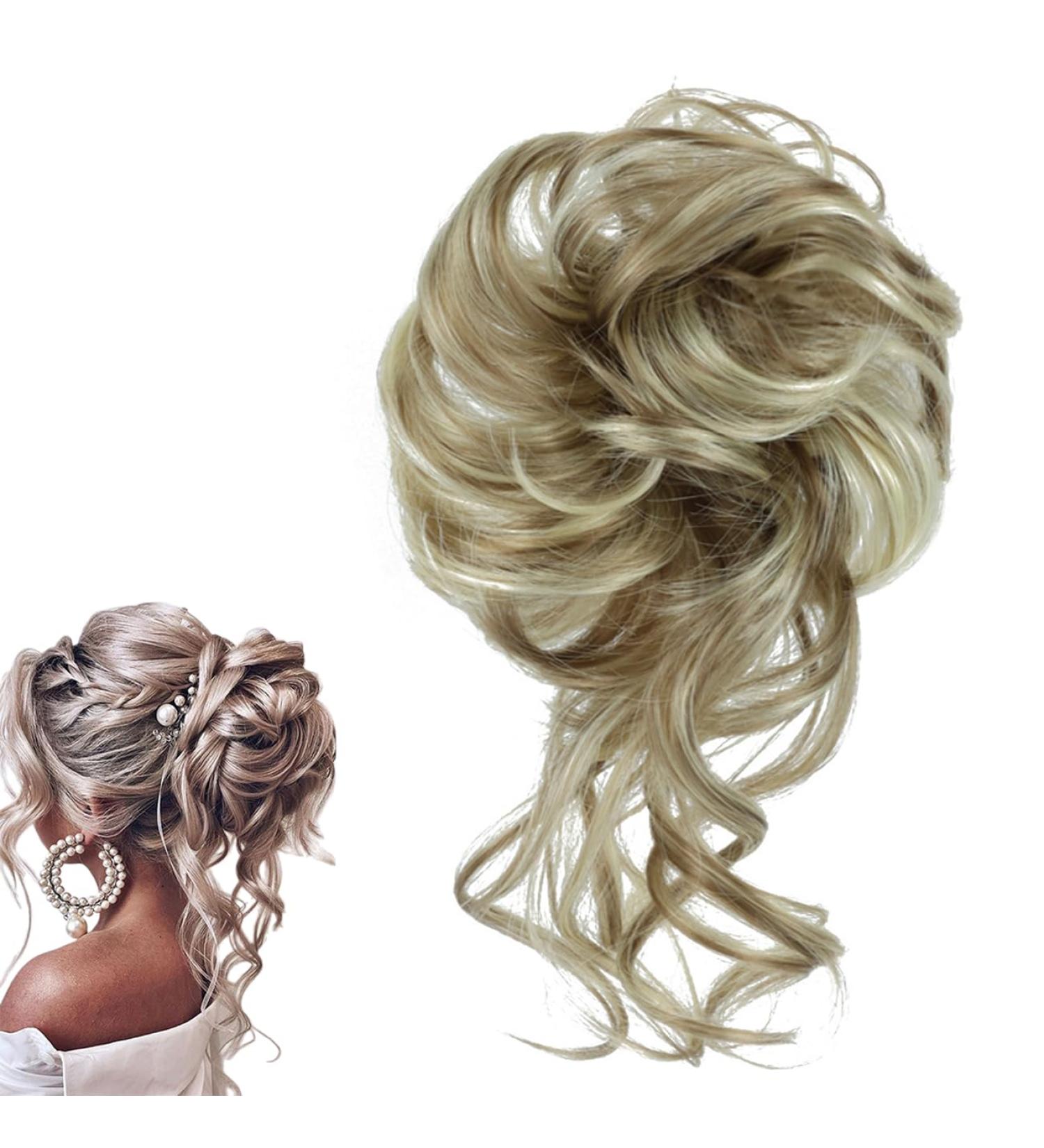 Prinfantasy Curly Messy Bun Hair Scrunchie Synthetic Updo Hairpiece | GBFQ009 | Women Girls One Size - Buy Online on SooperMarket.com