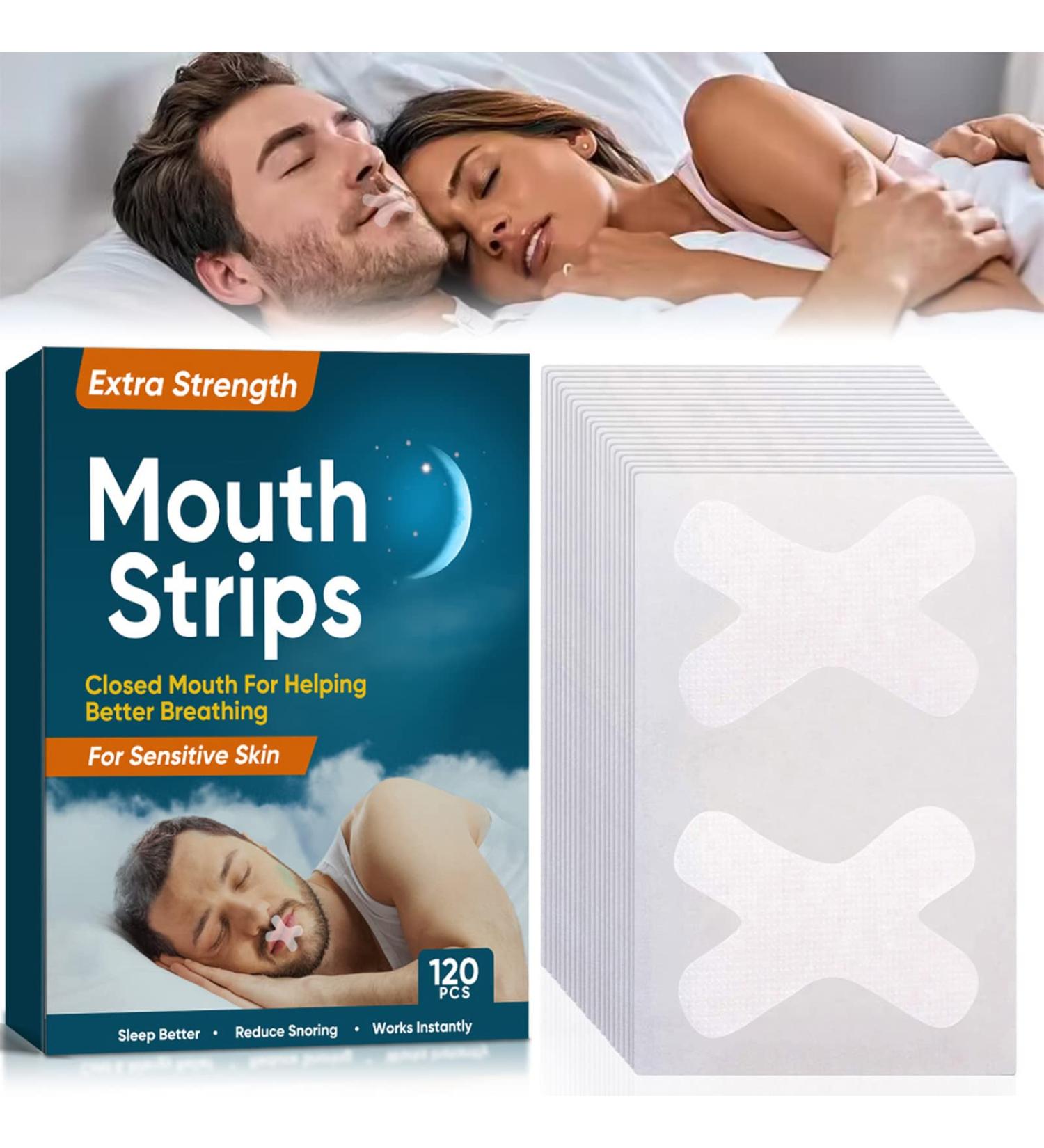 120Pcs Anti Snoring Mouth Tape for Improved Nasal Breathing | Sleep Mouth Strips for Better Nighttime Sleeping - Buy Online on SooperMarket.com