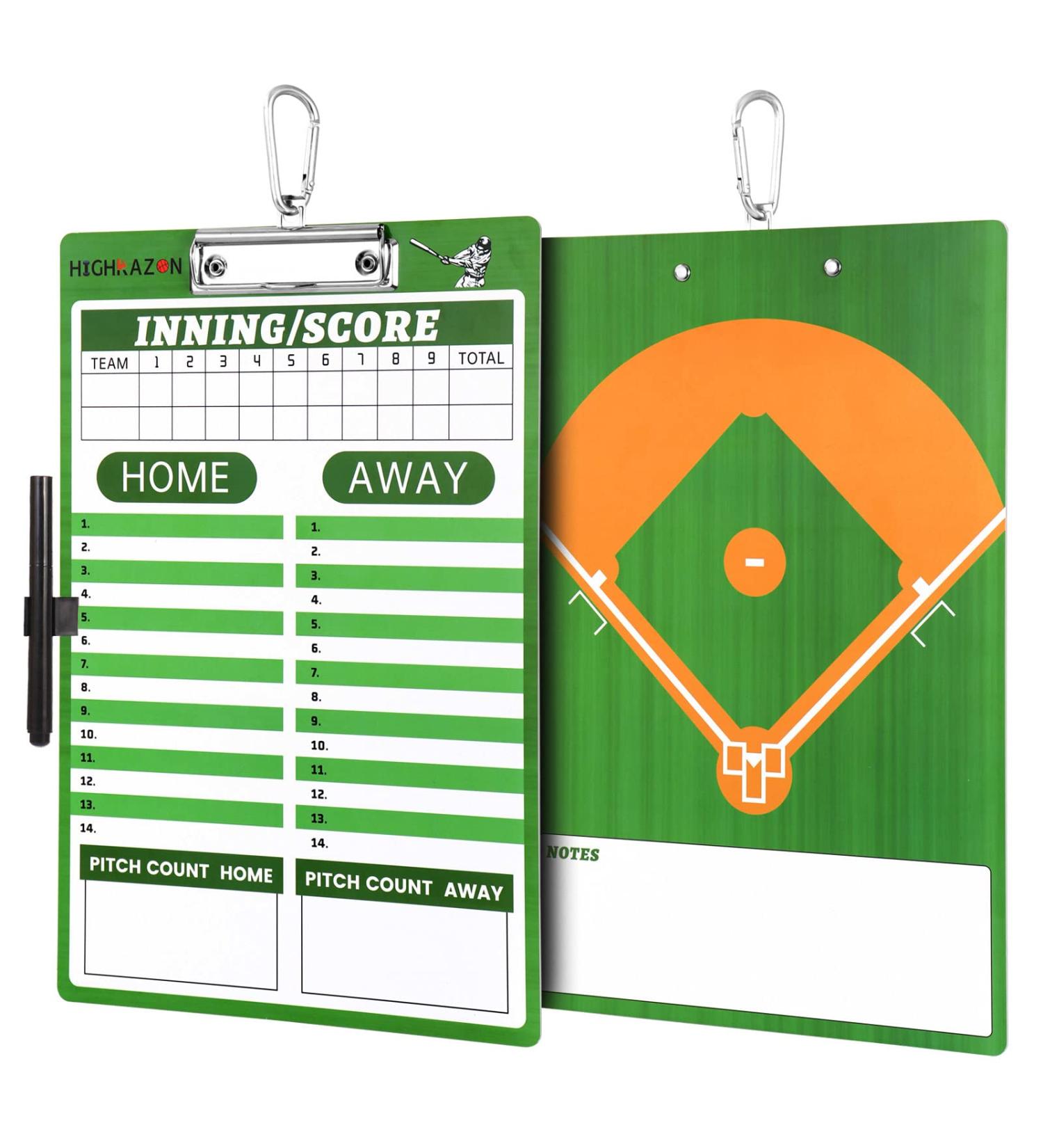 HIGHRAZON Double-Sided Dry Erase Baseball Coach Clipboard - Ideal for Baseball and Softball Coaches - Buy Online on SooperMarket.com