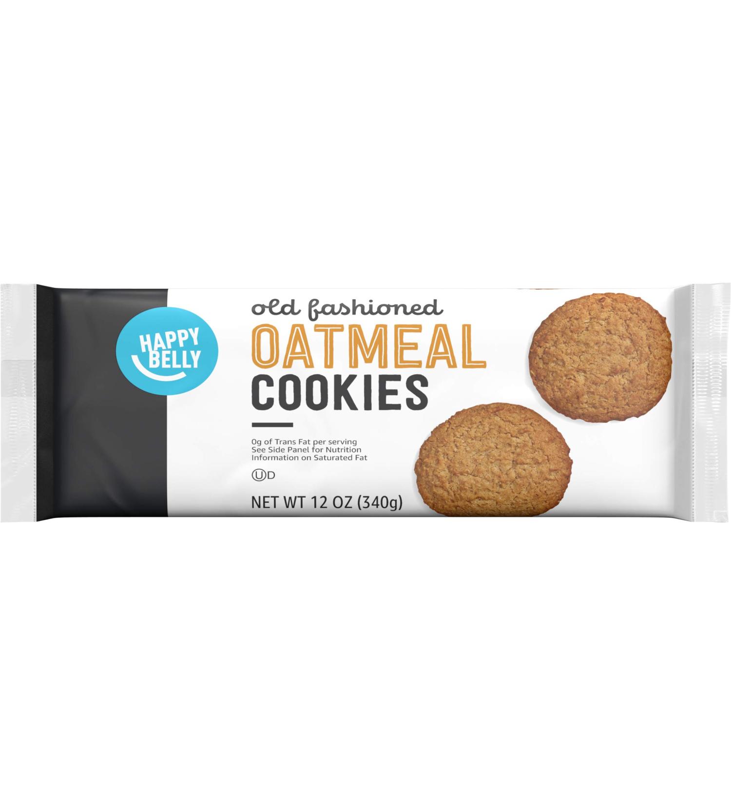 Amazon Brand - Happy Belly Old Fashioned Oatmeal Cookies 12oz | Delicious Snack for Anytime! - Buy Online on SooperMarket.com