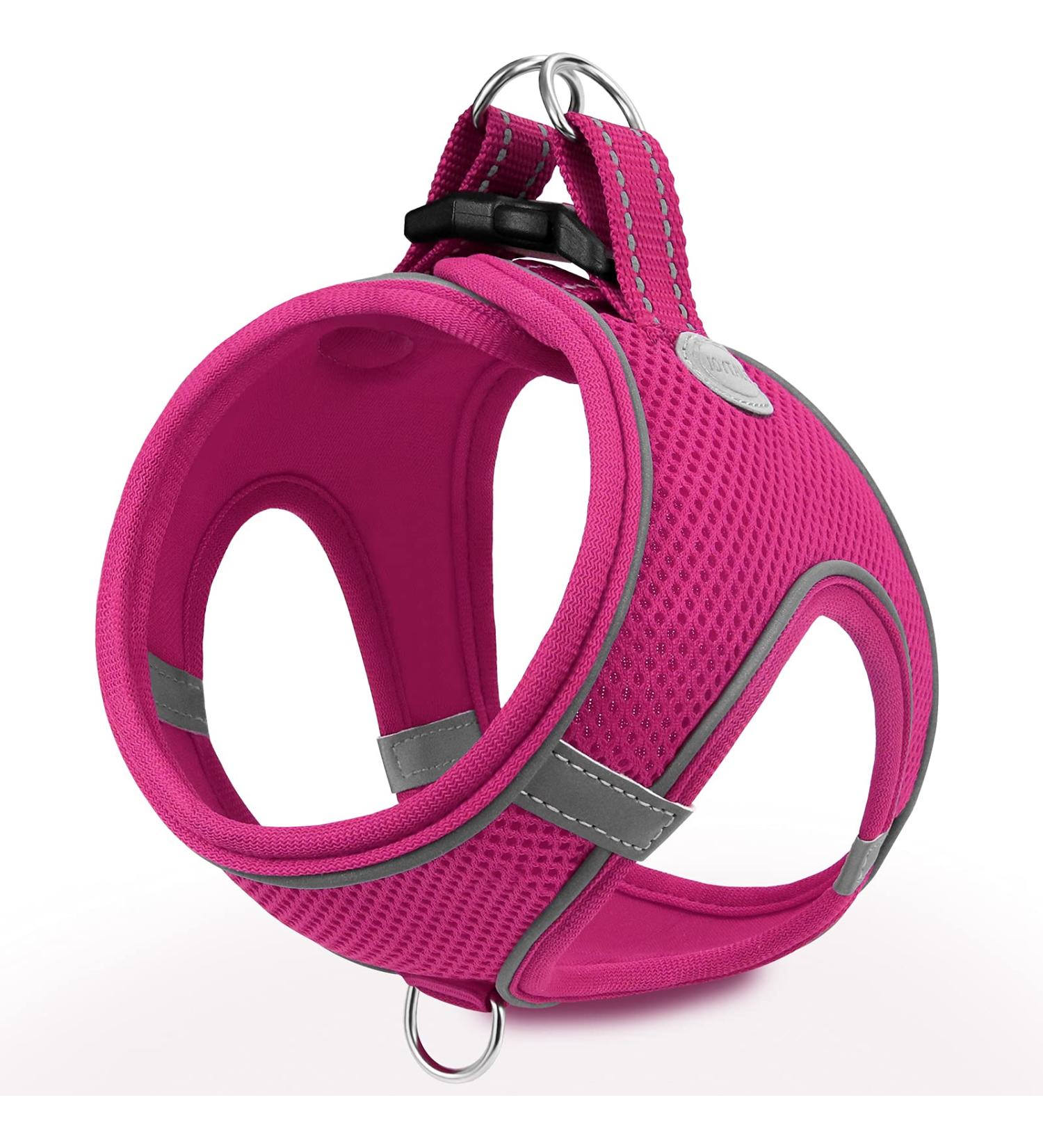 Joyal Dog Harness - Reflective Soft Padded Air-Mesh for Small & Medium Dogs | Bright Pink M (42-47cm) - Shop Now! - Buy Online on SooperMarket.com