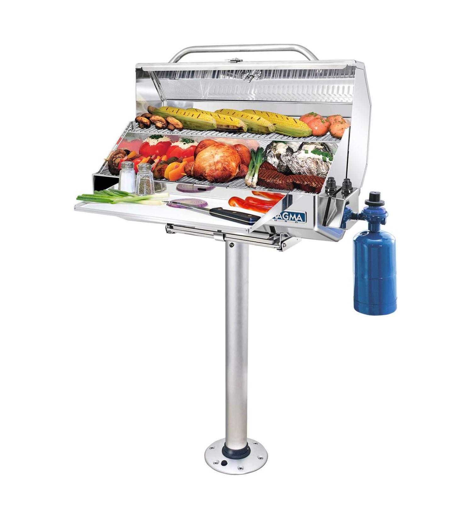 Magma Products T10-185 Double Locking Stowable Pedestal Mount - Silver, One Size - Buy Online on SooperMarket.com