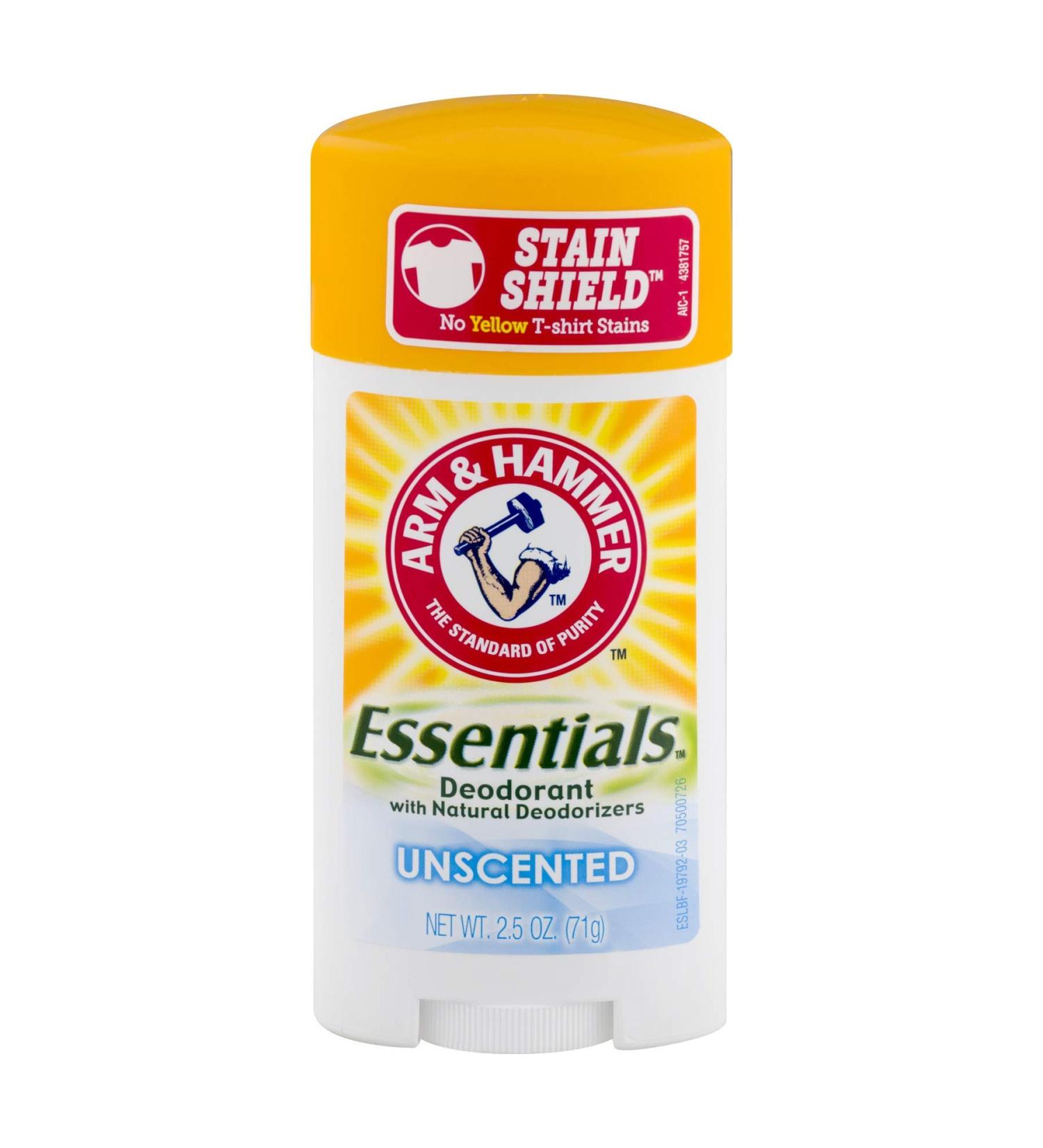 Arm & Hammer Essentials Natural Deodorant Unscented 2.5 oz (Pack of 5)