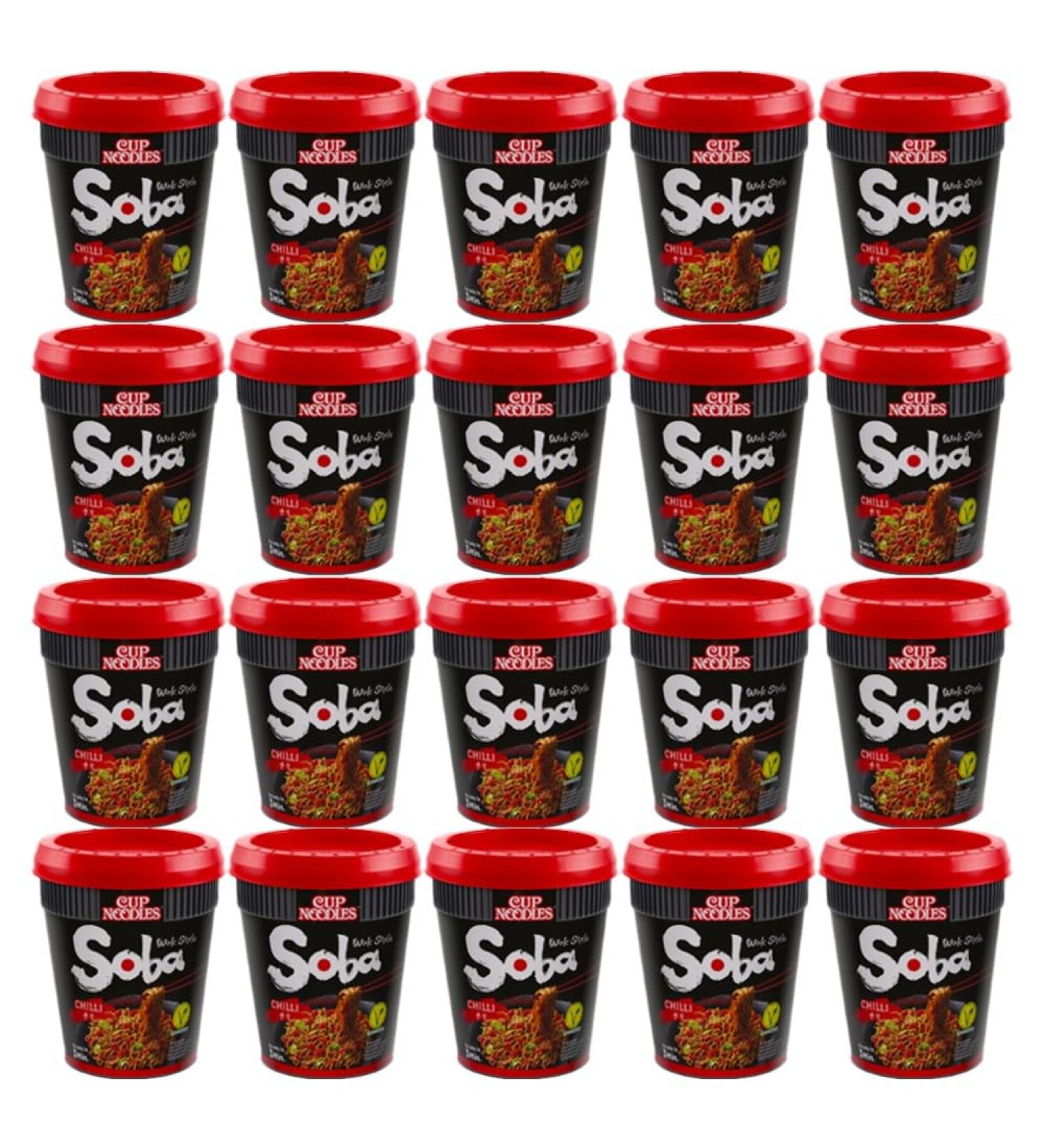 Nissin Soba Cup Noodles Chilli Flavour Wok Style 92g (Pack of 20) by CNMART - Buy Online on SooperMarket.com