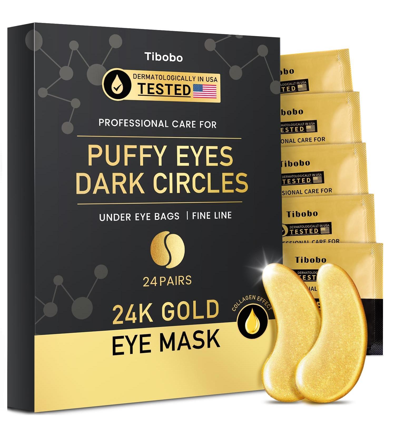 Gold Under Eye Mask (24 Pairs):For Dark Circles Puffy Eyes Under Eye Bags Wrinkles- Best Eye Treatment