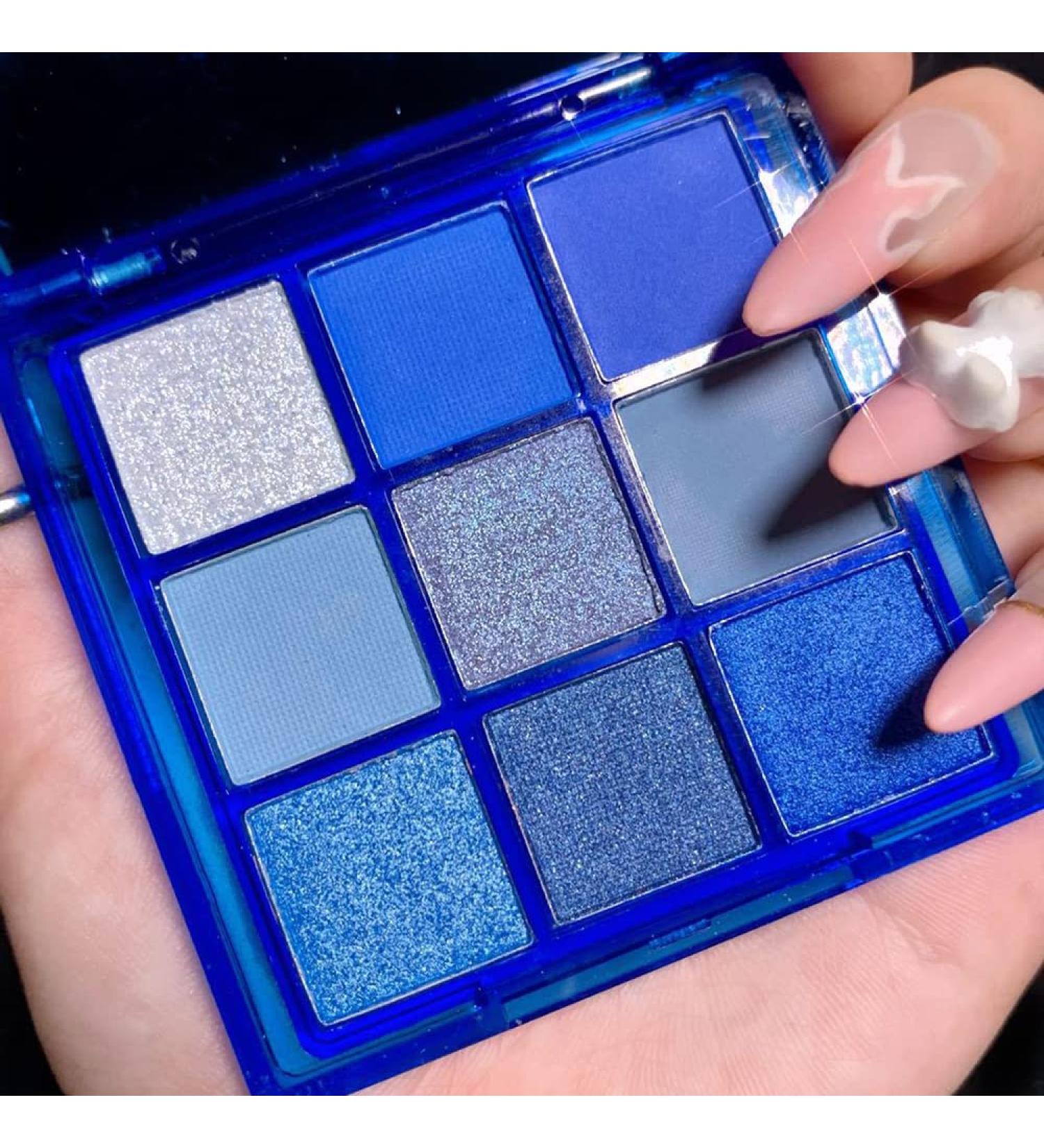 Yeweian Blue Eyeshadow Palette - 9 Colors Glitter Matte Makeup for Women | Highly Pigmented & Waterproof Smokey Eye Palette (06) - Buy Online on SooperMarket.com