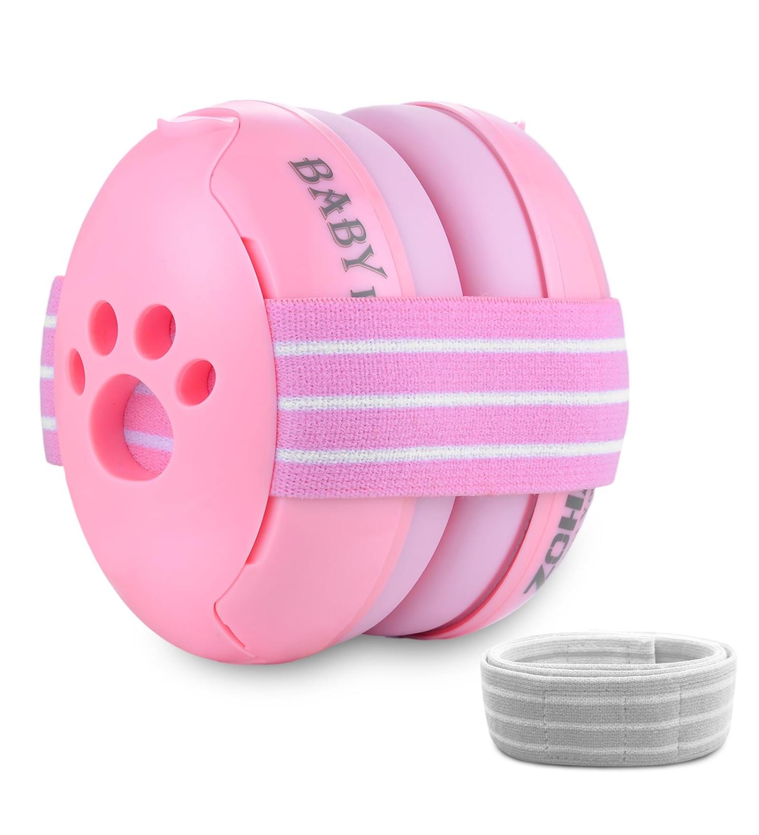 ZOHAN Baby Ear Defenders Pink - Noise Cancelling Headphones for Boys 0-36 Months - Adjustable Soft Headband - Toddler Hearing Protection - Ideal for Sleeping, Airplane, Fireworks - Newborn Baby Gift - Buy Online on SooperMarket.com