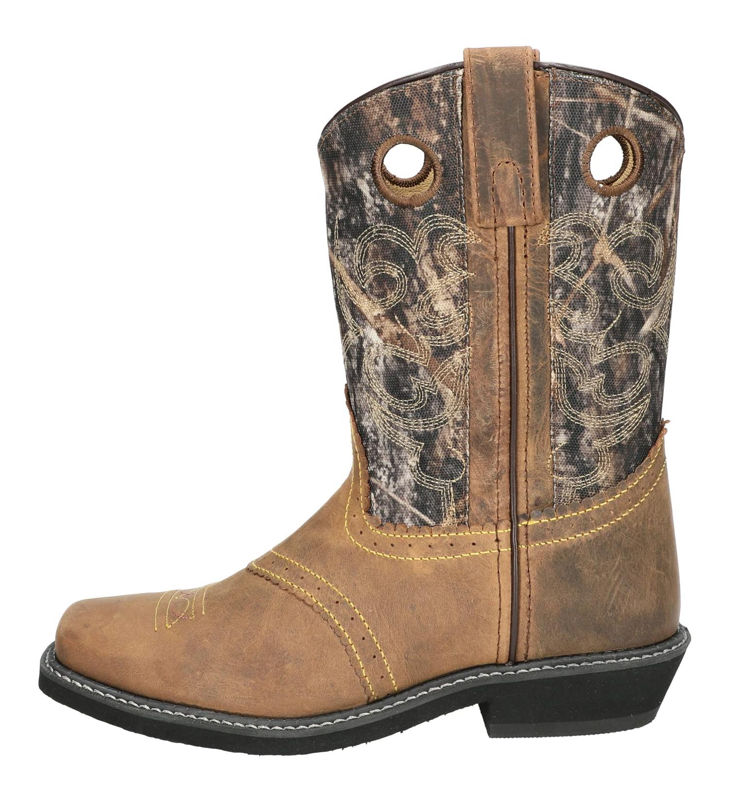 Smoky Mountain Pawnee Series Women's Western Boot - 9 Height, Square Toe, True Timber Camo, Crepe Sole - Brown Oil Distress/Camo - Buy Online on SooperMarket.com