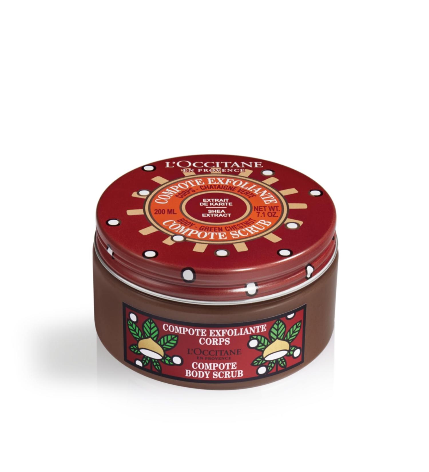 L'OCCITANE Shea Chestnut Compote Scrub 200ml | Enriched with Shea Butter and Chestnut | Gentle Body Scrub for All Skin Types - Buy Online on SooperMarket.com
