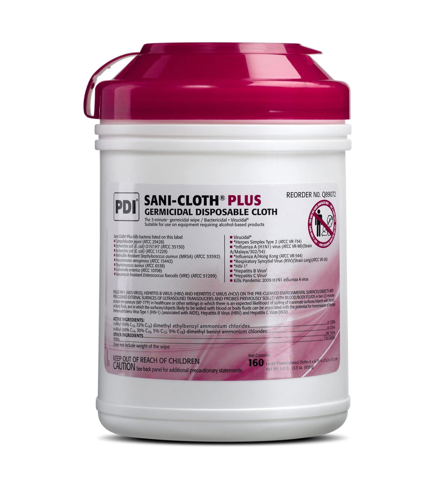 PDI Sani-Cloth Plus - Large Germicidal Disposable Cloth - 160 Count - Buy Online on SooperMarket.com