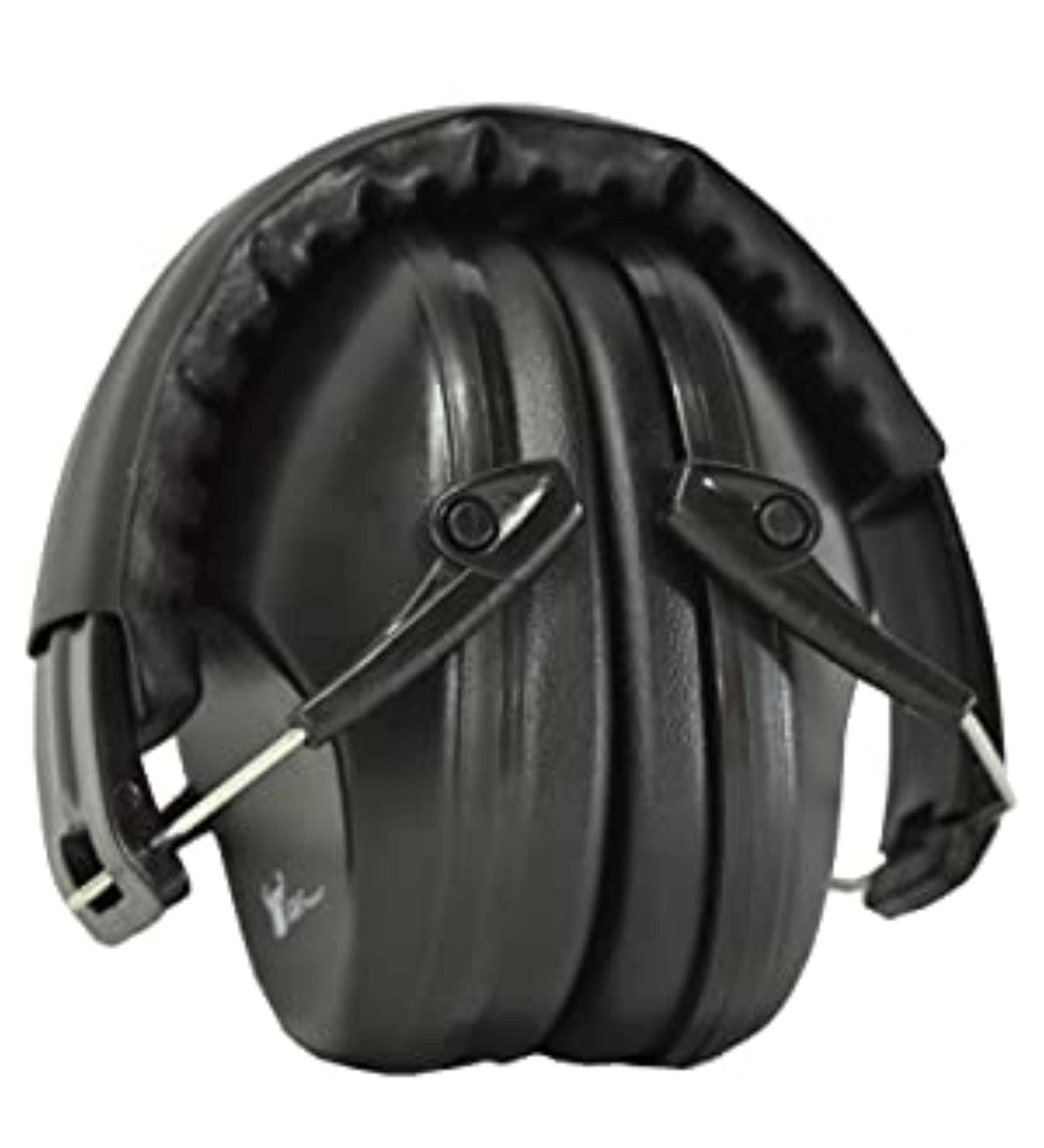 Earmuffs hearing protection with low profile passive folding design 26dB NRR and reduces up to 125dB  black Satin Black Earmuff - Buy Online on SooperMarket.com