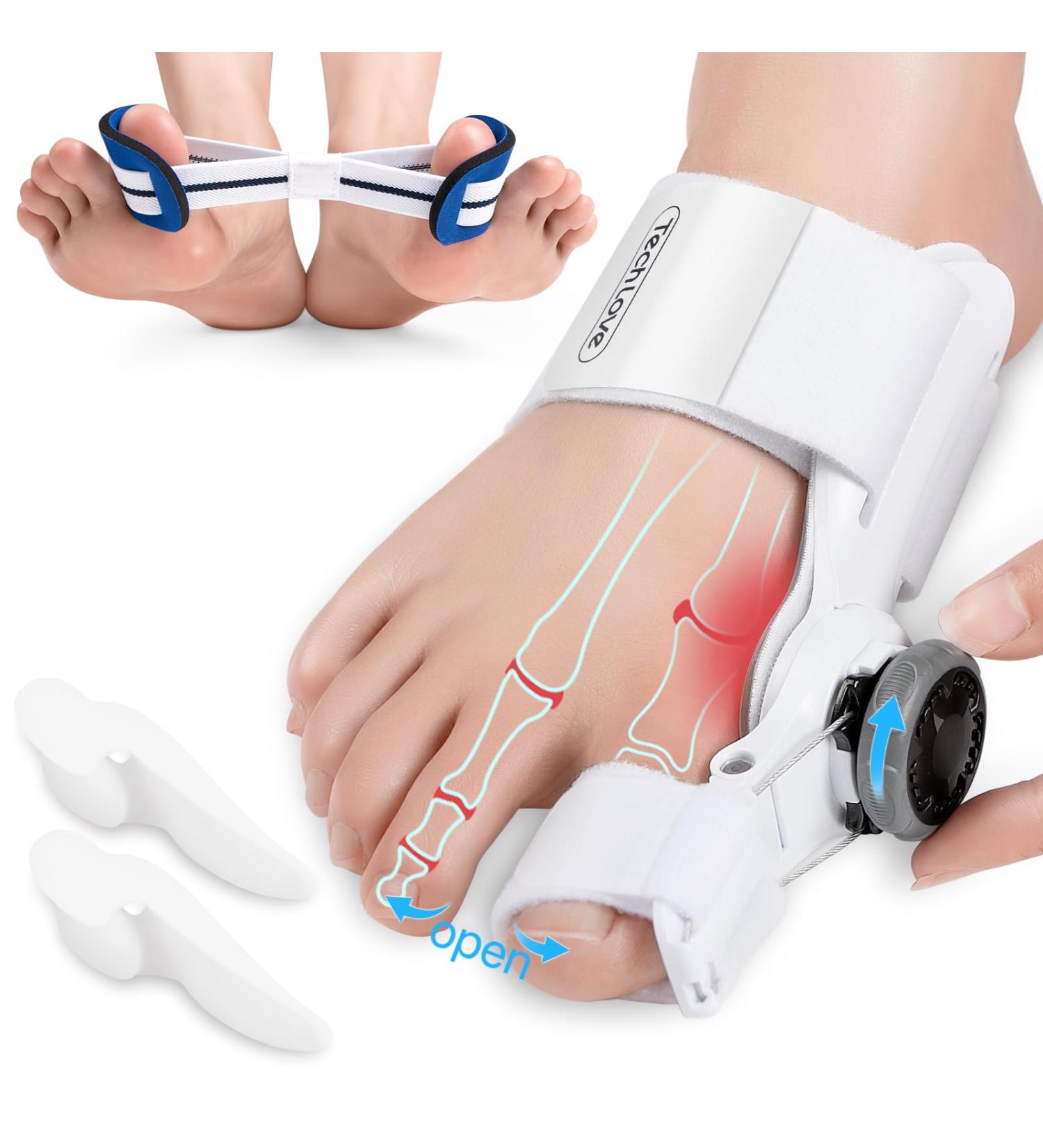 Tech Love Bunion Correctors for Women and Men Orthopedic Bunion Toe Straighteners Adjustable Bunion Splint for Big Toe Toe Separators for Hallux Valgus 1 PC White - Buy Online on SooperMarket.com