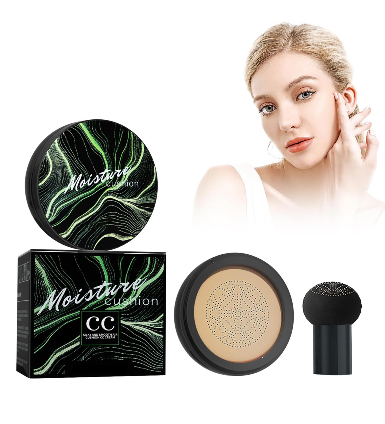 Nmbol CC Cream Mushroom Head Air Cushion Liquid Foundation Concealer Cover Make Up Concealer for Face and Neck Long-Lasting Even Skin Colour Make-Up Foundation Ivory - Buy Online on SooperMarket.com