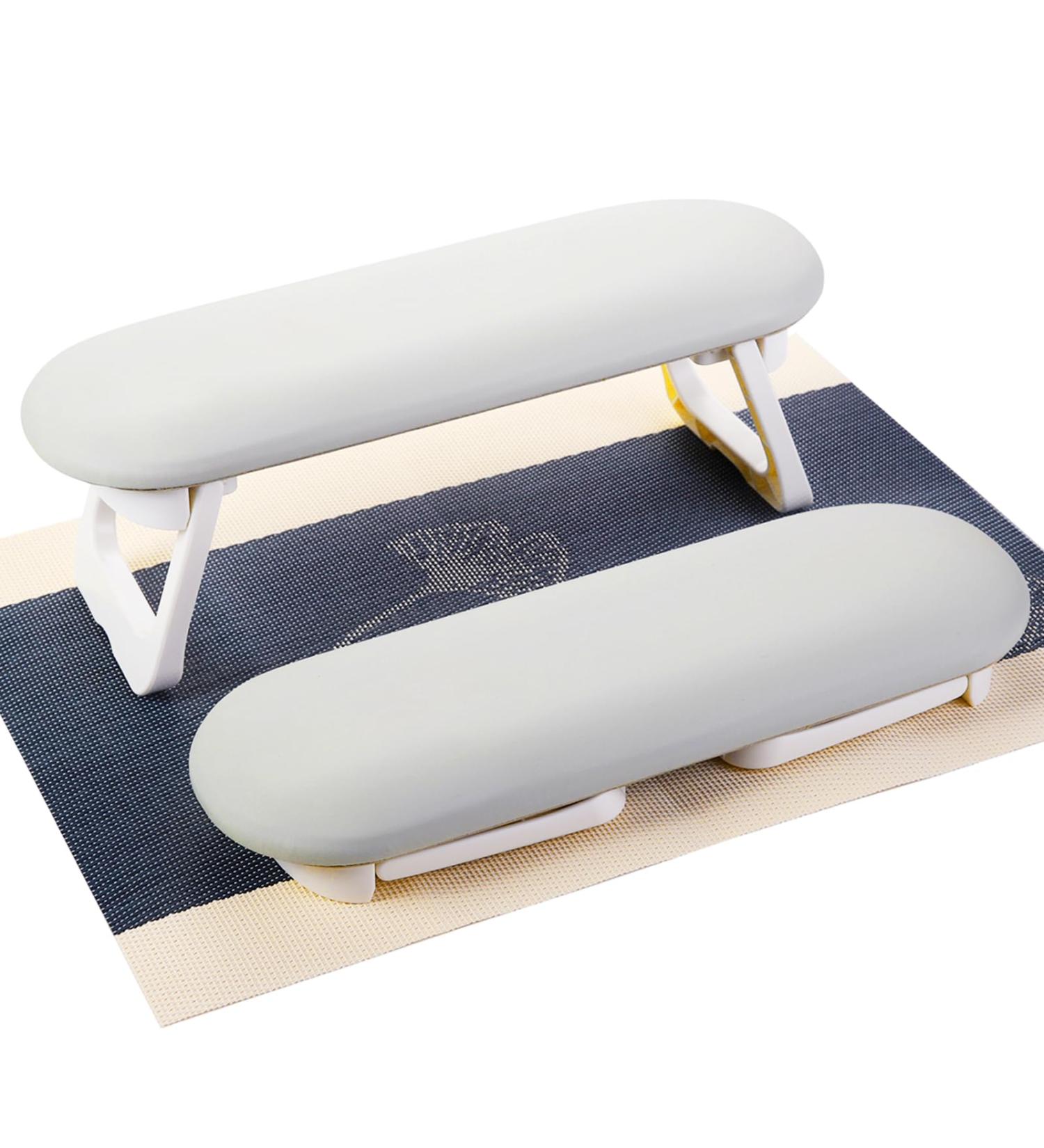 SAVILAND Foldable Nail Arm Rest | Soft Leather Nail Pillow & Non-Slip PVC Mat for Nail Techs | Essential Salon Accessory for Acrylic Nails - Buy Online on SooperMarket.com