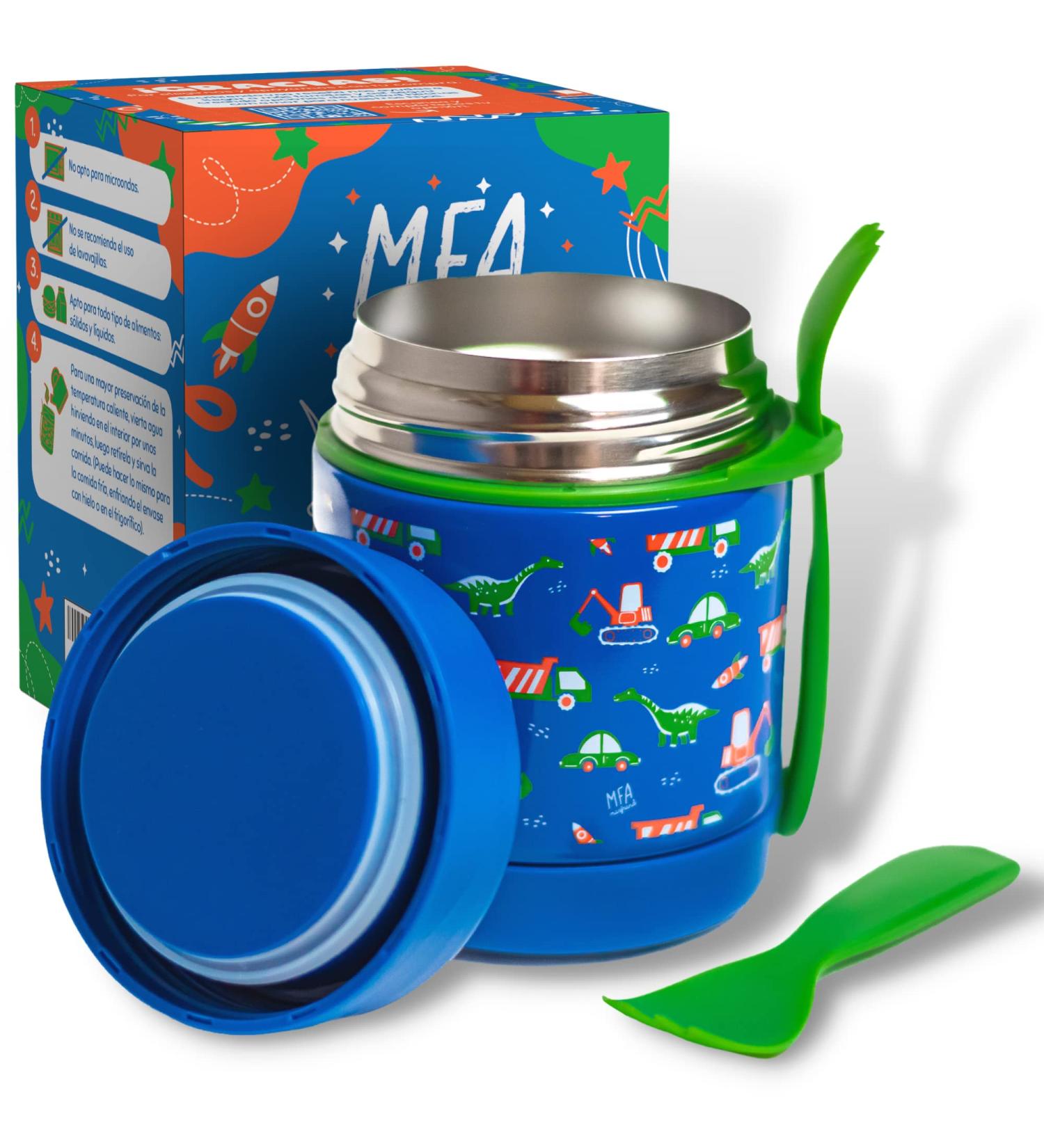 Buy Marfrand Thermal Container & Mug for Baby Porridge - 350ml Stainless Steel Dinosaur Design - Ideal for Kids' Meals | International Shipping Available - Buy Online on SooperMarket.com