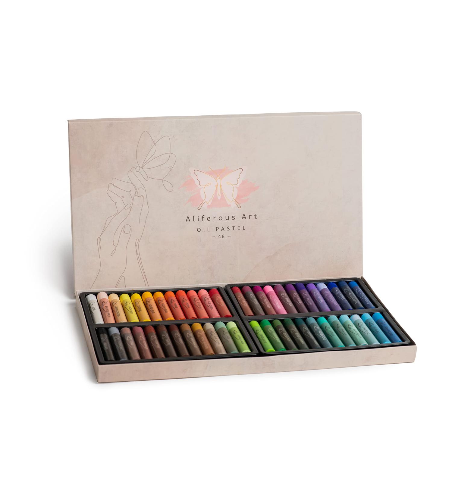 48-Piece Soft Oil Pastels Set - Professional Art Supplies for Drawing - Non-Toxic Classroom Set for Kids - Creamy Texture - Ideal for Artists - Buy Online on SooperMarket.com
