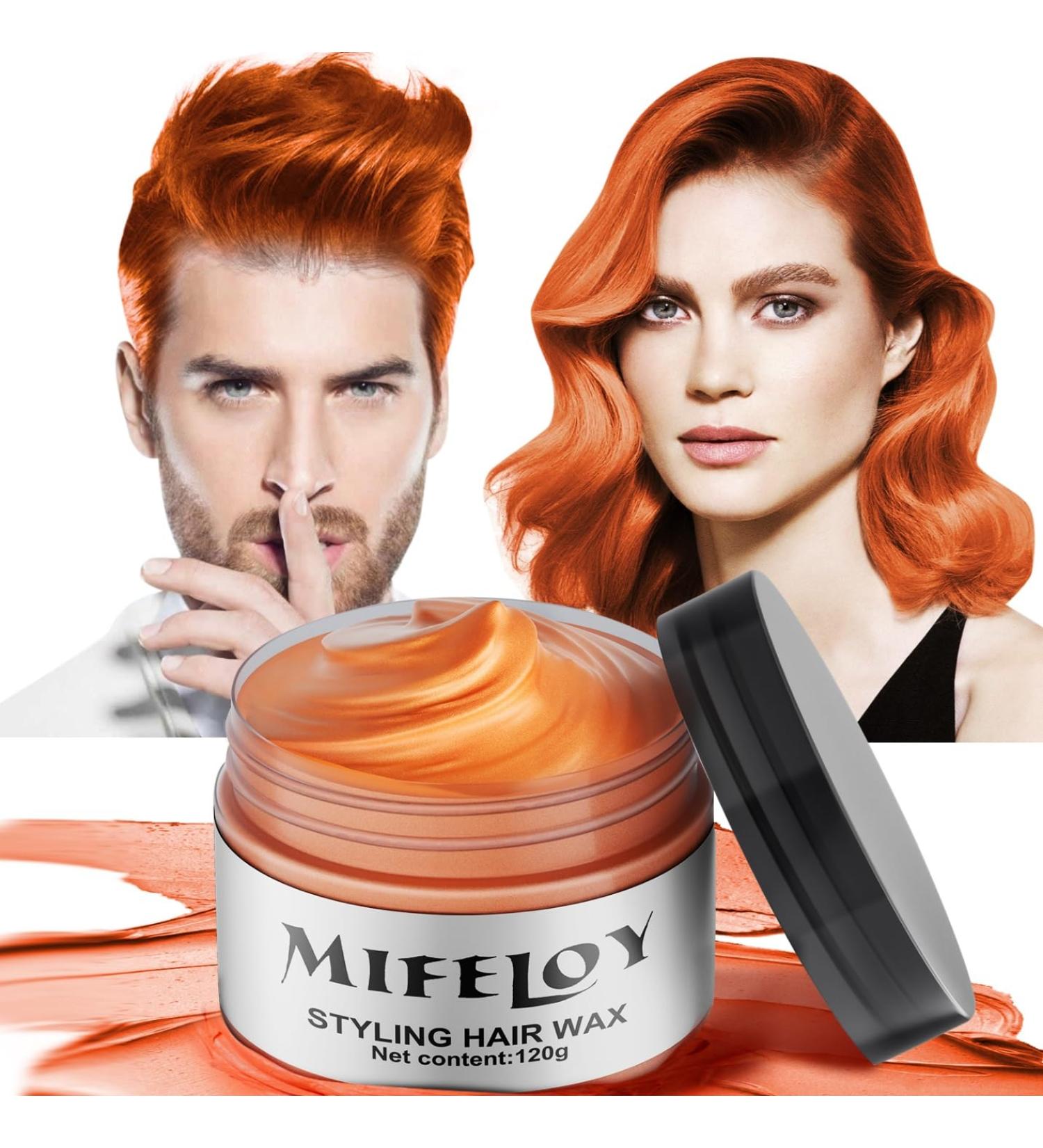 Orange Temporary Hair Color Wax | Instant Hairstyle Cream for Women & Youth | Party & Cosplay Hair Pomade - 4.23oz - Buy Online on SooperMarket.com