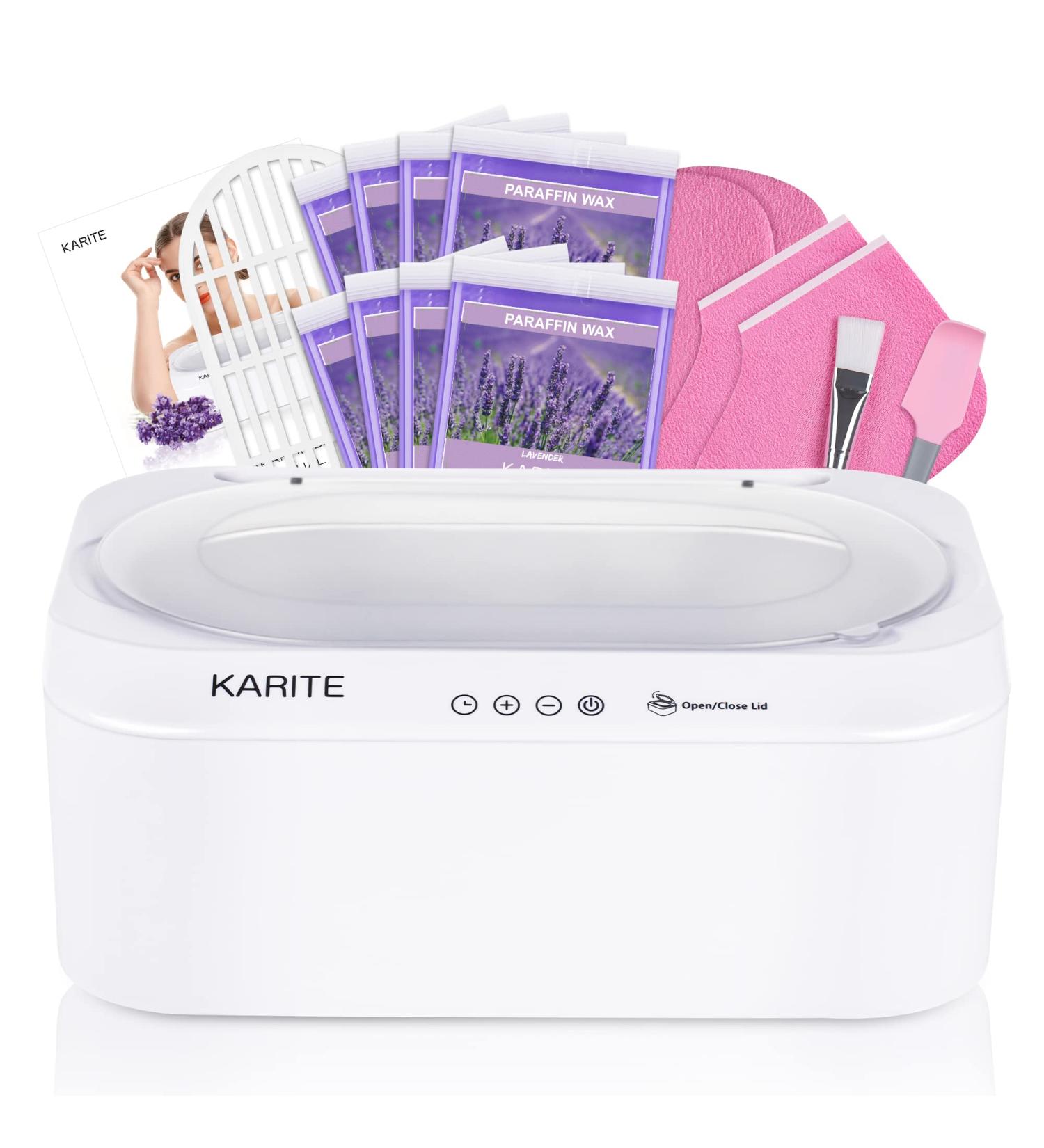 KARITE Paraffin Wax Machine with Auto Open Lid - Arthritis Paraffin Bath for Hands and Feet | Fast Wax Meltdown | Precision Temperature Control - 4500ml Warmer + 8 Refills (White) - Buy Online on SooperMarket.com