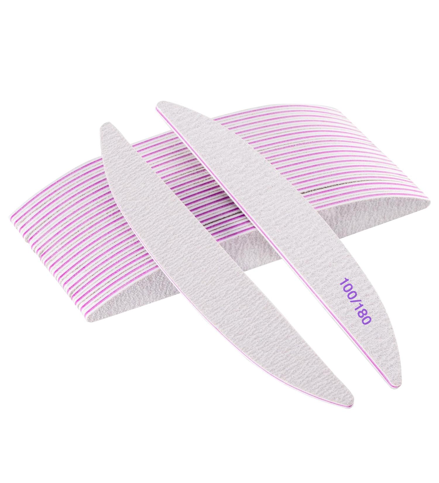 Professional Nail Files 20 Pieces Professional Double-Sided Reusable Nail File 100/180 Grit for Nail Salons DIY Nail Art at Home - Buy Online on SooperMarket.com