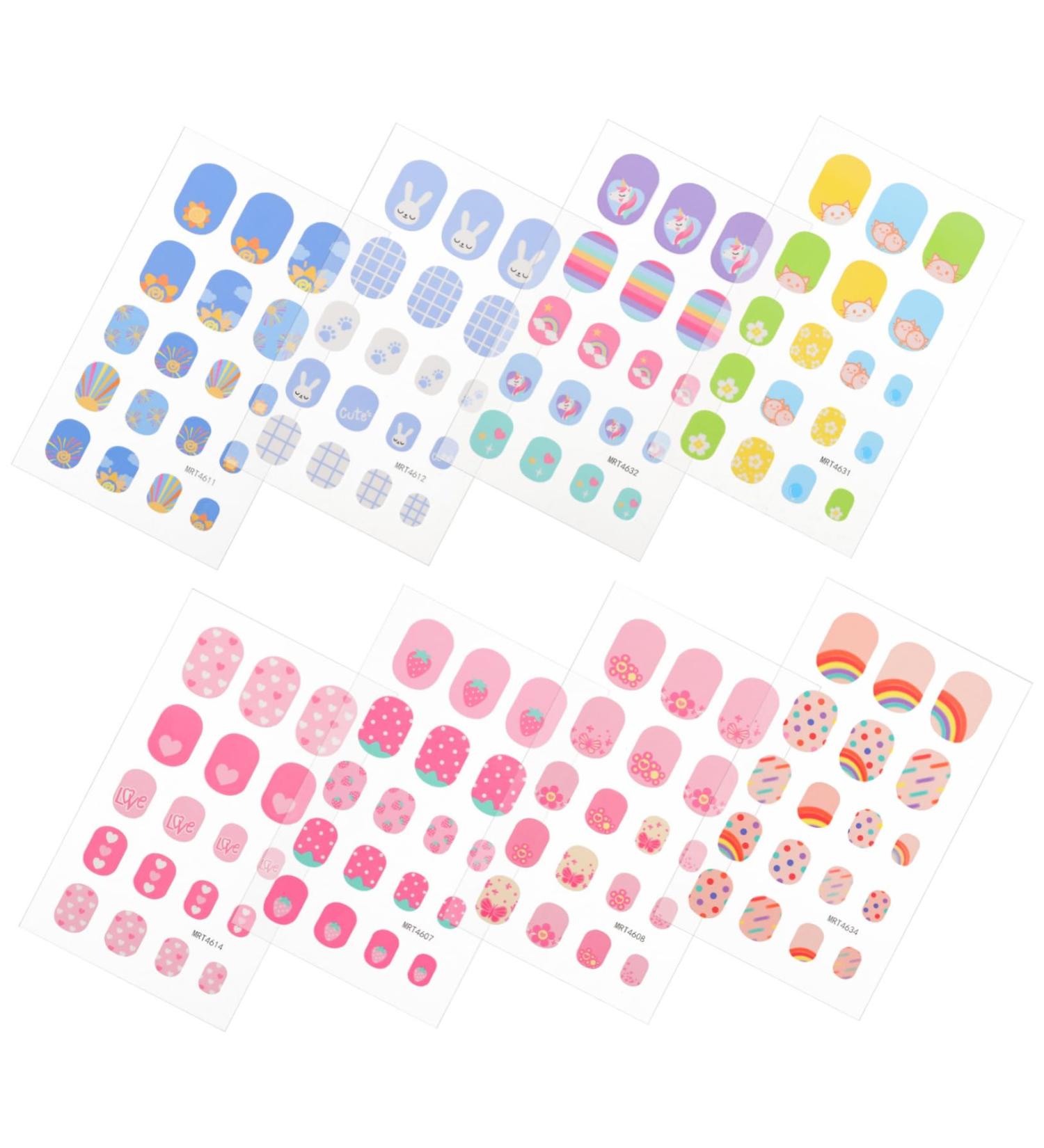Gogogmee 8 Sheets Children's Nail Stickers Nails False Nail Nails for False Nails Nails Press on Nails for False Nail Tips Fake Nails False Nail for - Buy Online on SooperMarket.com