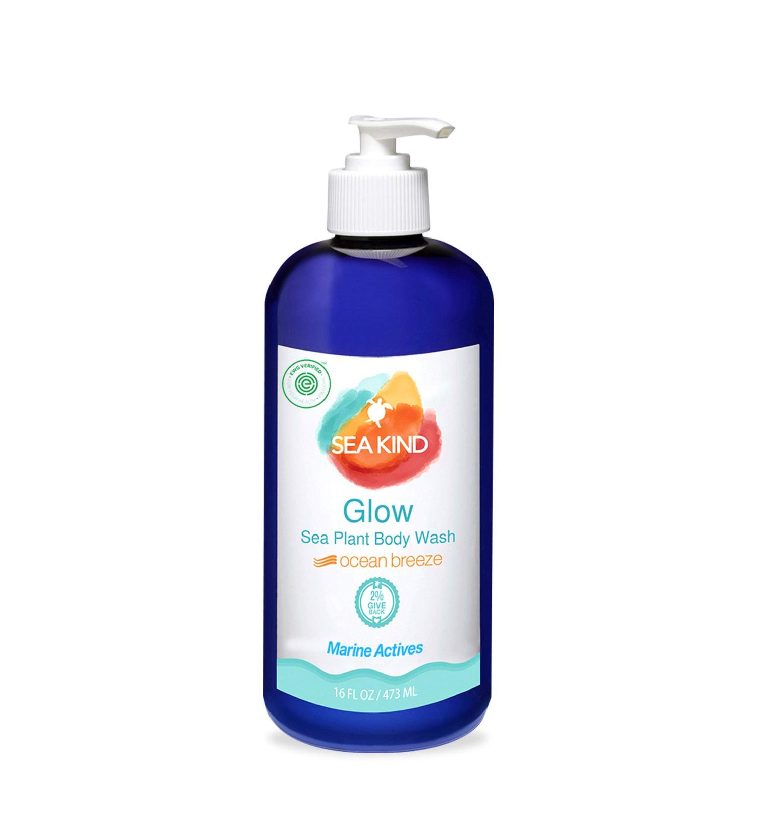 Sea Kind Glow Wash - Ocean Breeze Scent, 16 Fl Oz, All-Natural & Moisturizing Vegan Wash for Women, Men, and Kids - Buy Online on SooperMarket.com