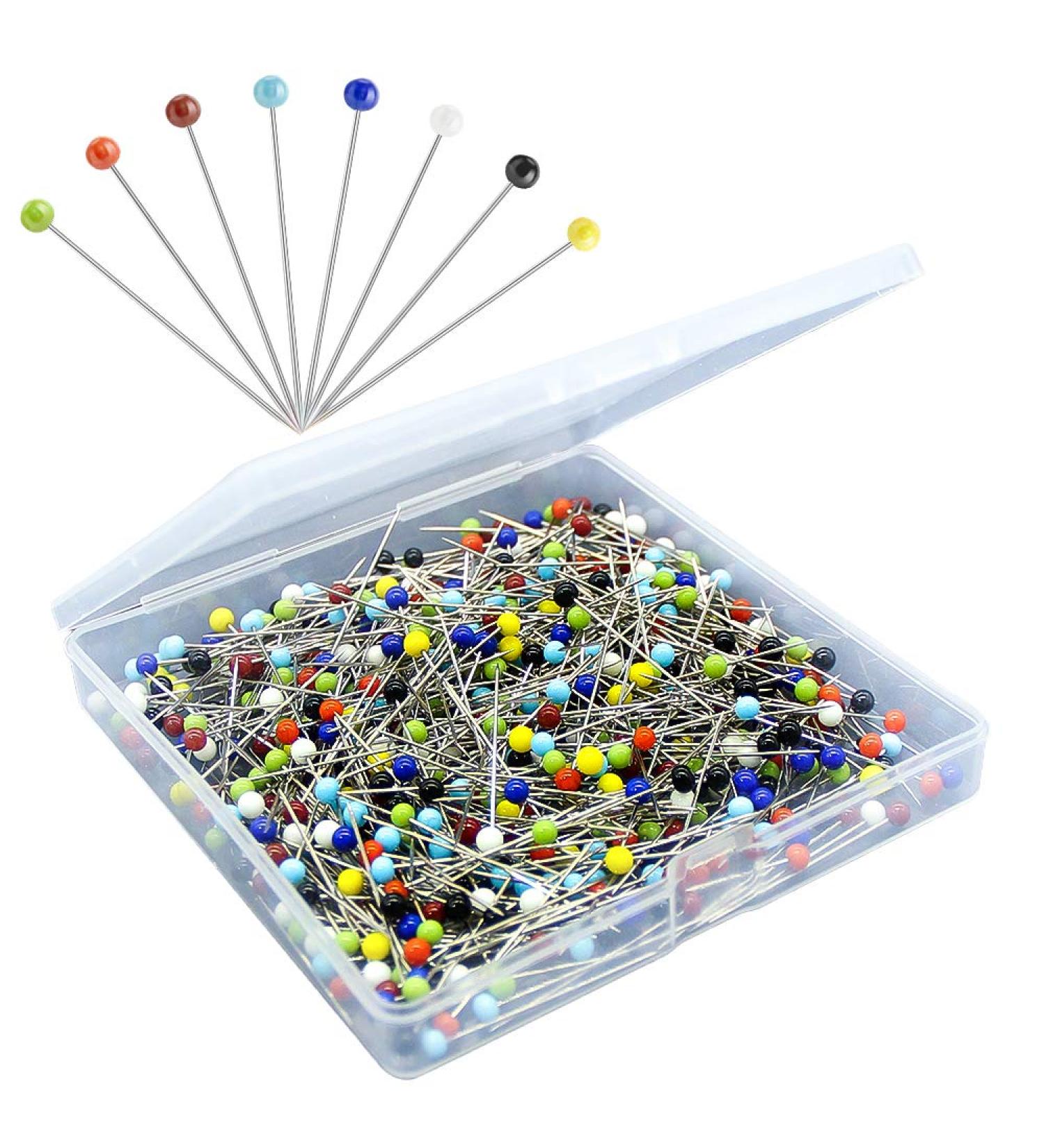 500PCS Colorful Ball Glass Head Sewing Pins - 1.5inch Straight Quilting Pins for Dressmaker, Jewelry DIY, Craft Projects | Sunenlyst - Buy Online on SooperMarket.com