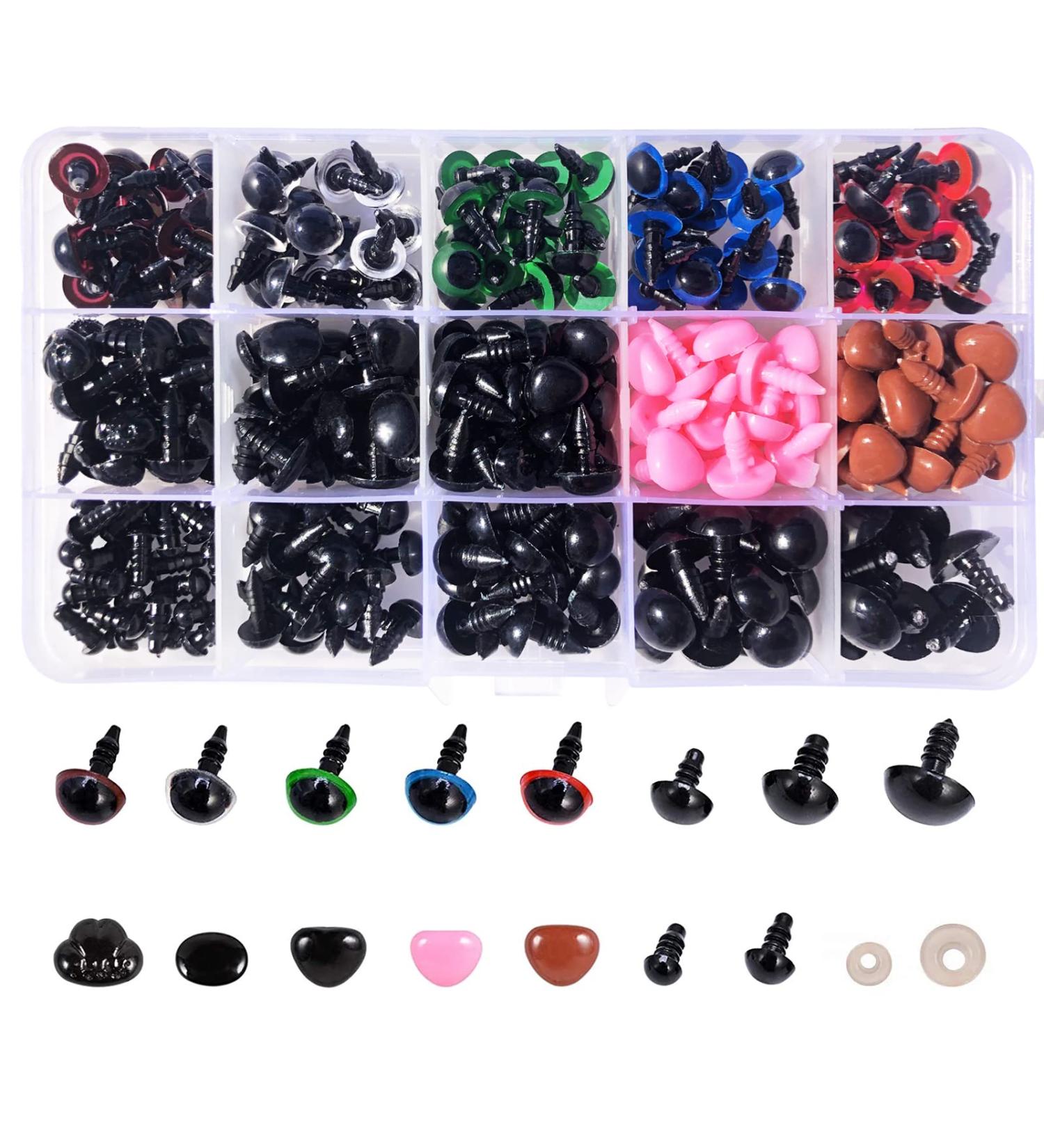  560PCS  Ecavria Safety Eyes for Amigurumi  Premium Plastic Eyes and Noses with Washers  Colorful Craft Doll Eyes in Various Sizes  Safety Eyes for Crochet Toys  Stuffed Animals and Teddy Bear - Buy Online on SooperMarket.com