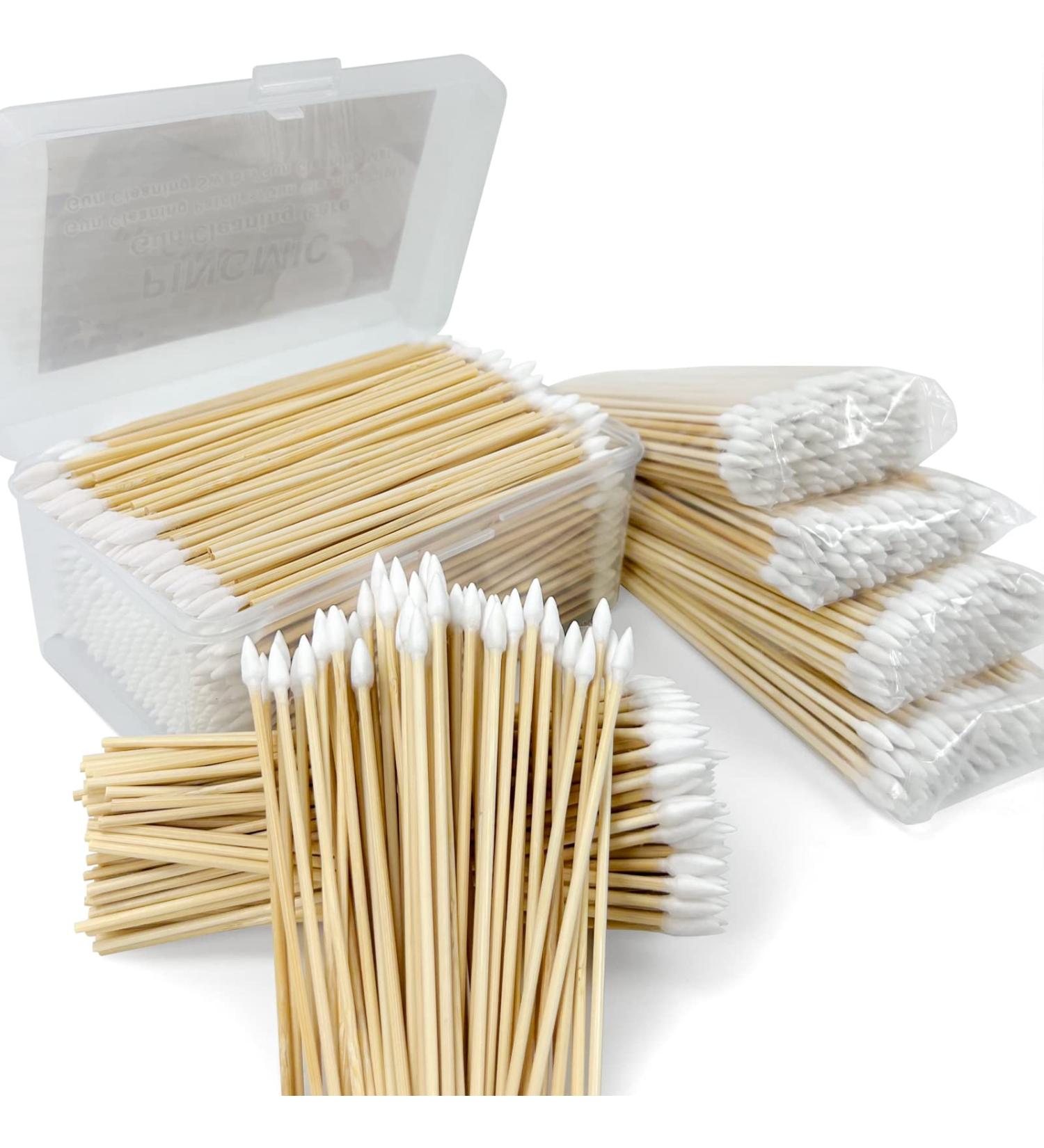 500PCS Precision Gun Cleaning Swabs - 6 Inch Pointed Cotton Swabs with Bamboo Handle - Lint Free & Sturdy - Ideal for Gun Cleaning, Makeup, Electronics - Includes Storage Case - Buy Online on SooperMarket.com