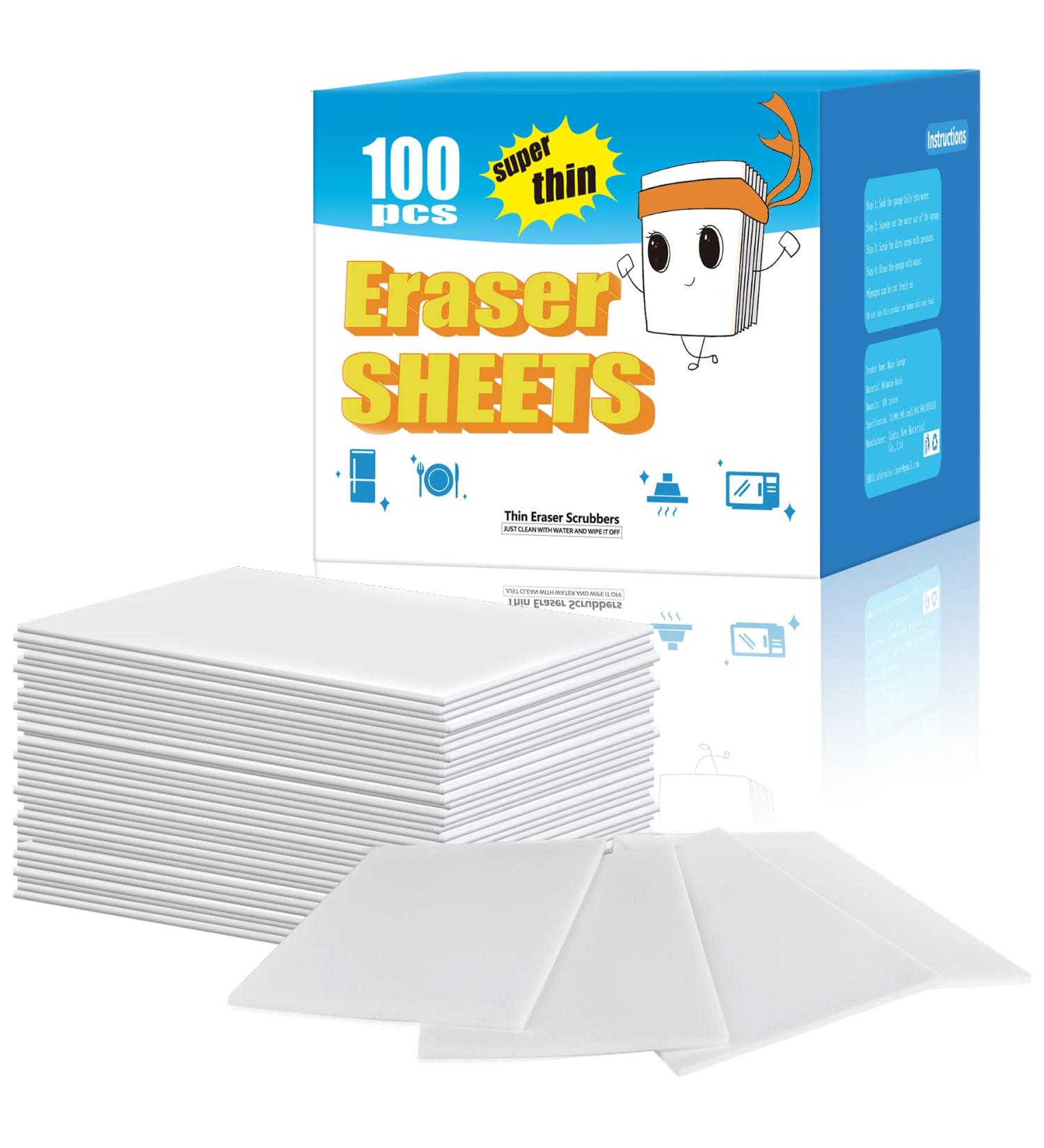 100 Count Disposable Magic Sponge Eraser Sheets - Thin Nano Cleaning Wipes for Hard-to-Reach Places - Buy Online on SooperMarket.com