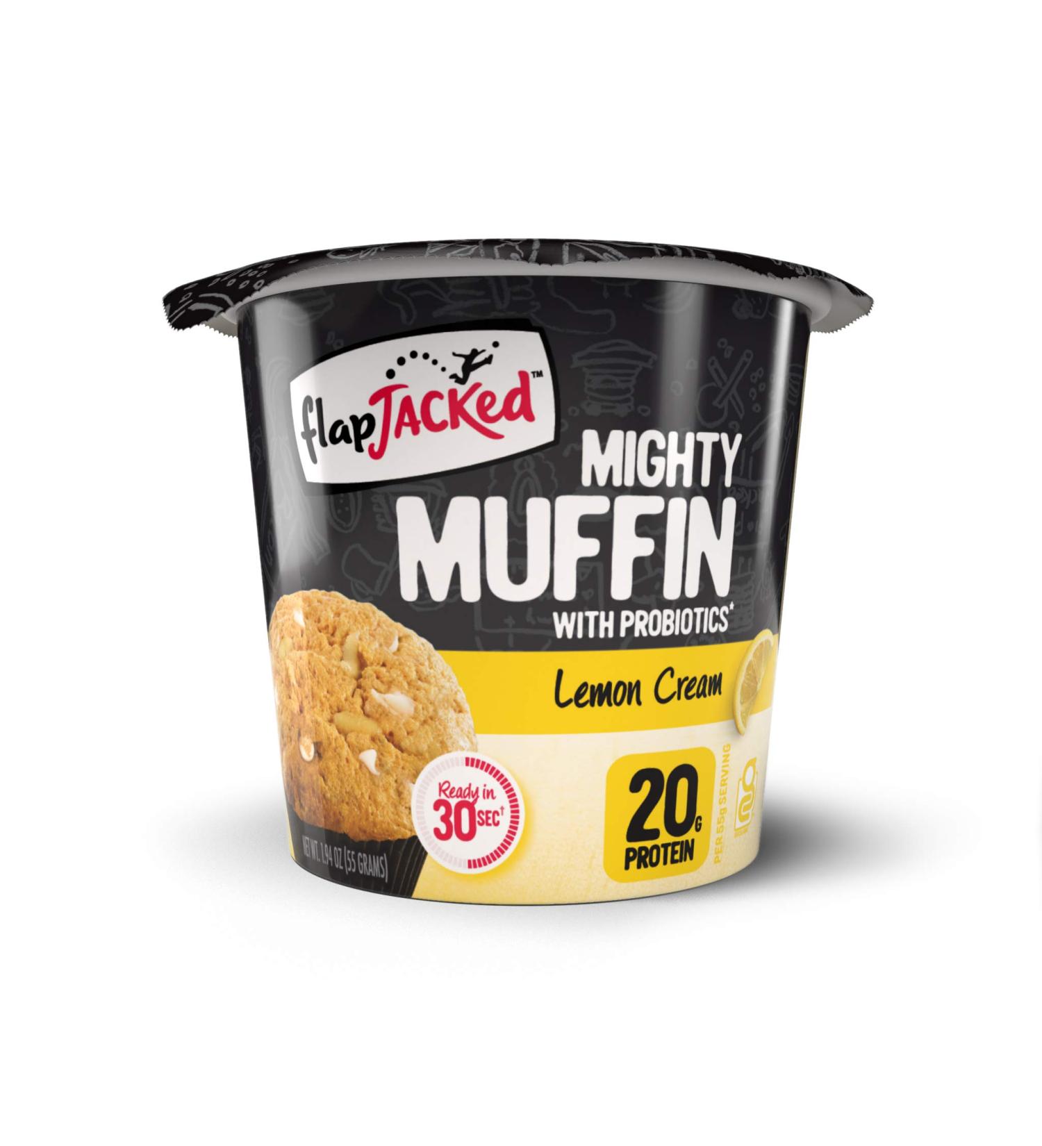 FlapJacked Mighty Muffins Lemon Cream 12 Pack - High Protein (20g) + Probiotics - Buy Online on SooperMarket.com