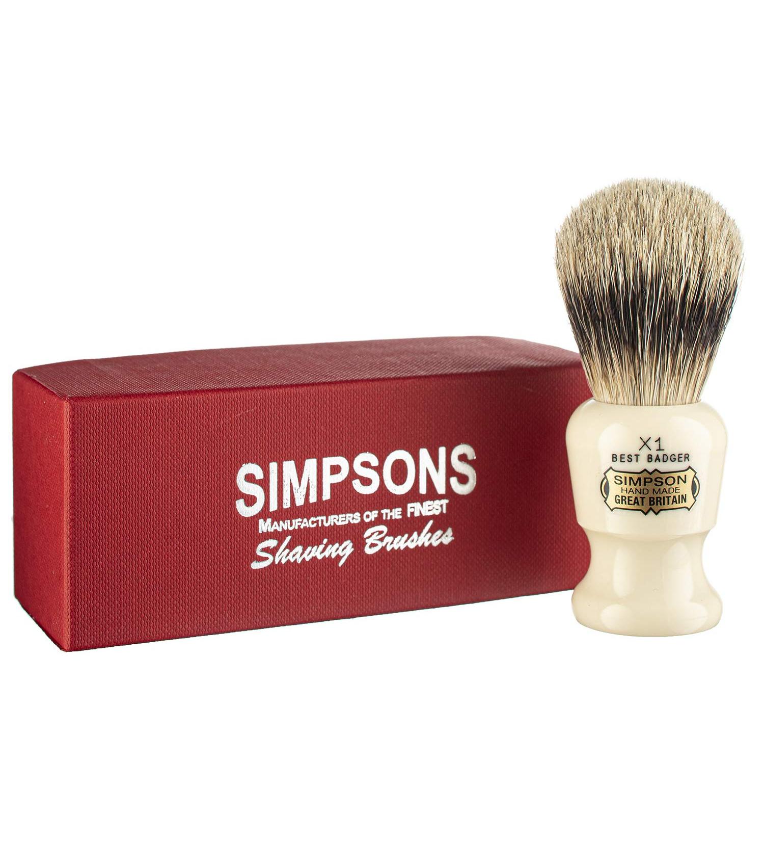 Commodore Best Badger Brush - Simpson Shaving Brushes - Faux Ivory Handle - Buy Online on SooperMarket.com