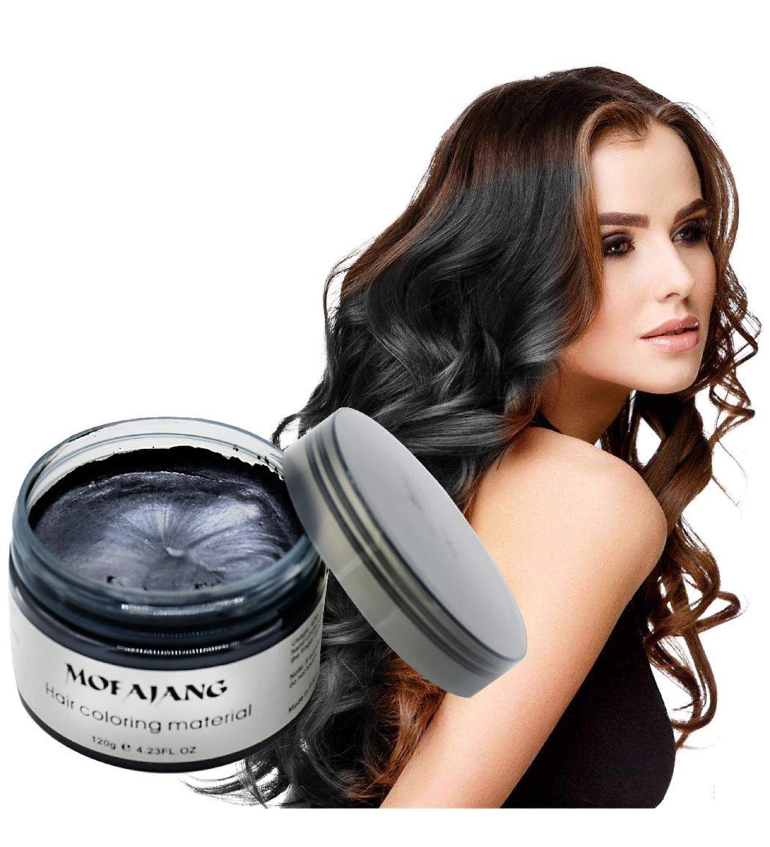 Temporary Hair Color Wax 4.23 oz | Instant Hairstyle Cream Pomade for Party & Cosplay | Easy Cleaning | Black - Buy Online on SooperMarket.com