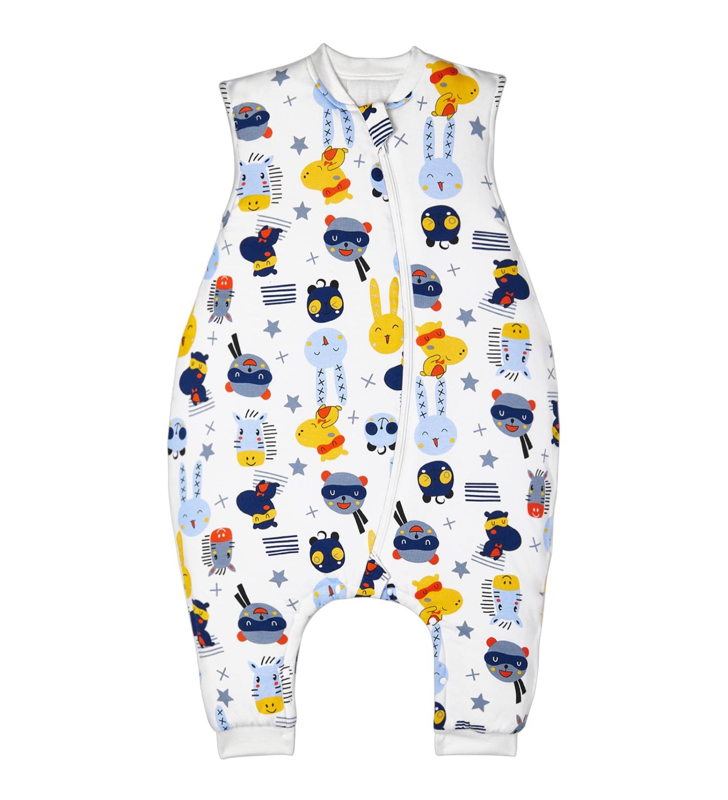 TOGOU2S Baby Sleeping Bag with Legs 2.5 TOG 100% Cotton Wearable Blanket 90cm Blue - Autumn Winter Sleeping Bag for Baby Boys and Girls 100-110cm - Buy Online on SooperMarket.com