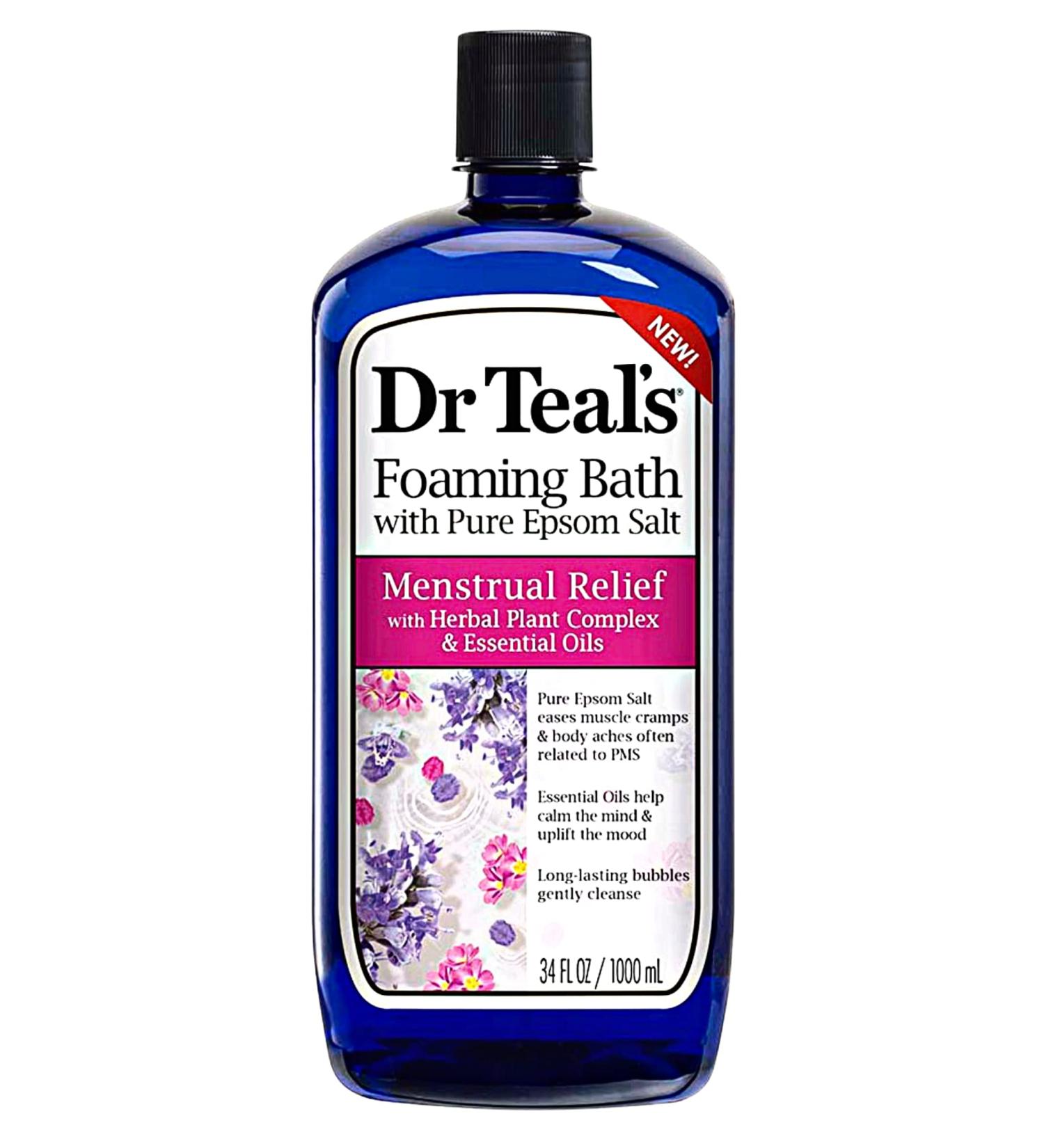 Menstrual Relief Foaming Bath with Pure Epsom Salt with Herbal Plant Complex & Essential Oils-34 oz