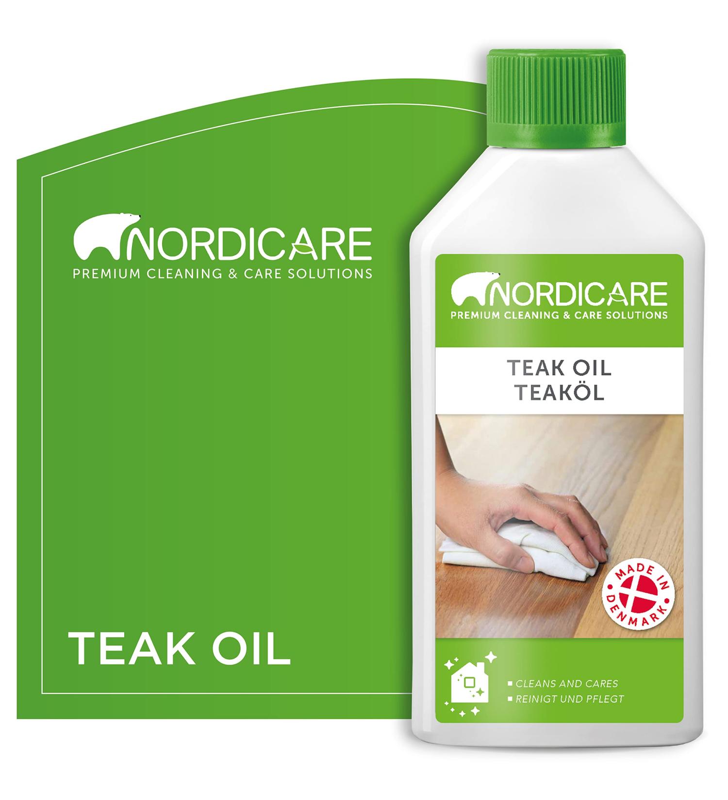 Nordicare Teak Oil 525ml - Premium Wood Care Oil for Indoor Use - Revives Original Wood Color & Protects with Silk Matt Finish - Made in Denmark - Buy Online on SooperMarket.com